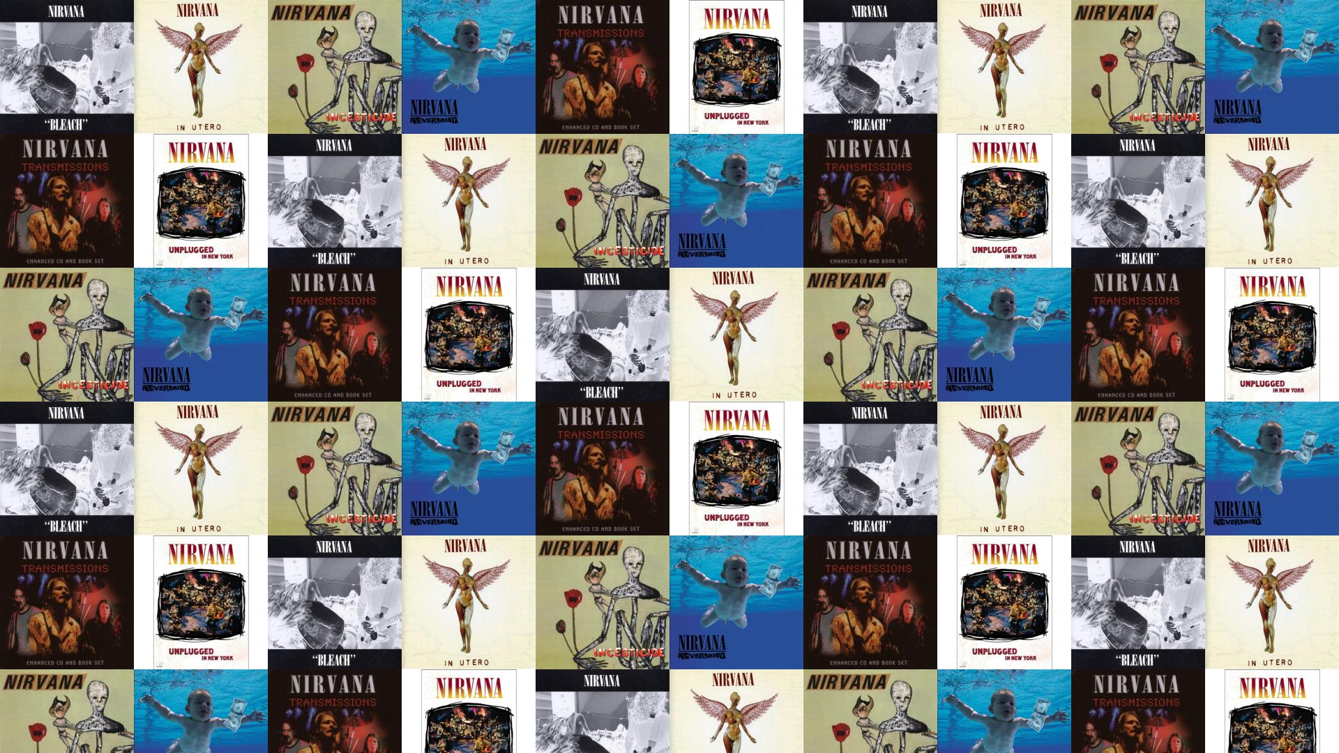 Nirvana Bleach In Utero Incesticide Nevermind Transmissions Unplugged Wallpaper « Tiled Desktop Wallpaper