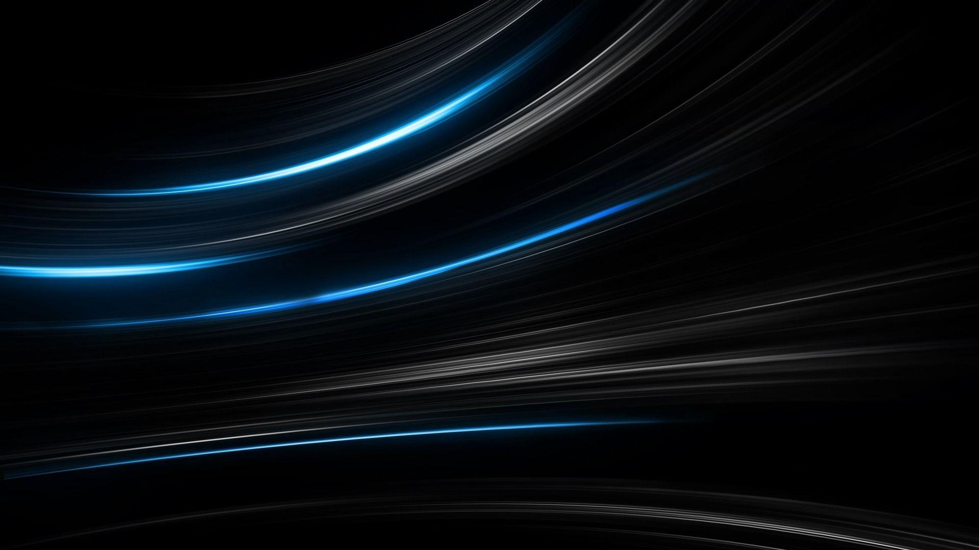 Download wallpaper 1920x1080 black, blue, abstract, stripes HD