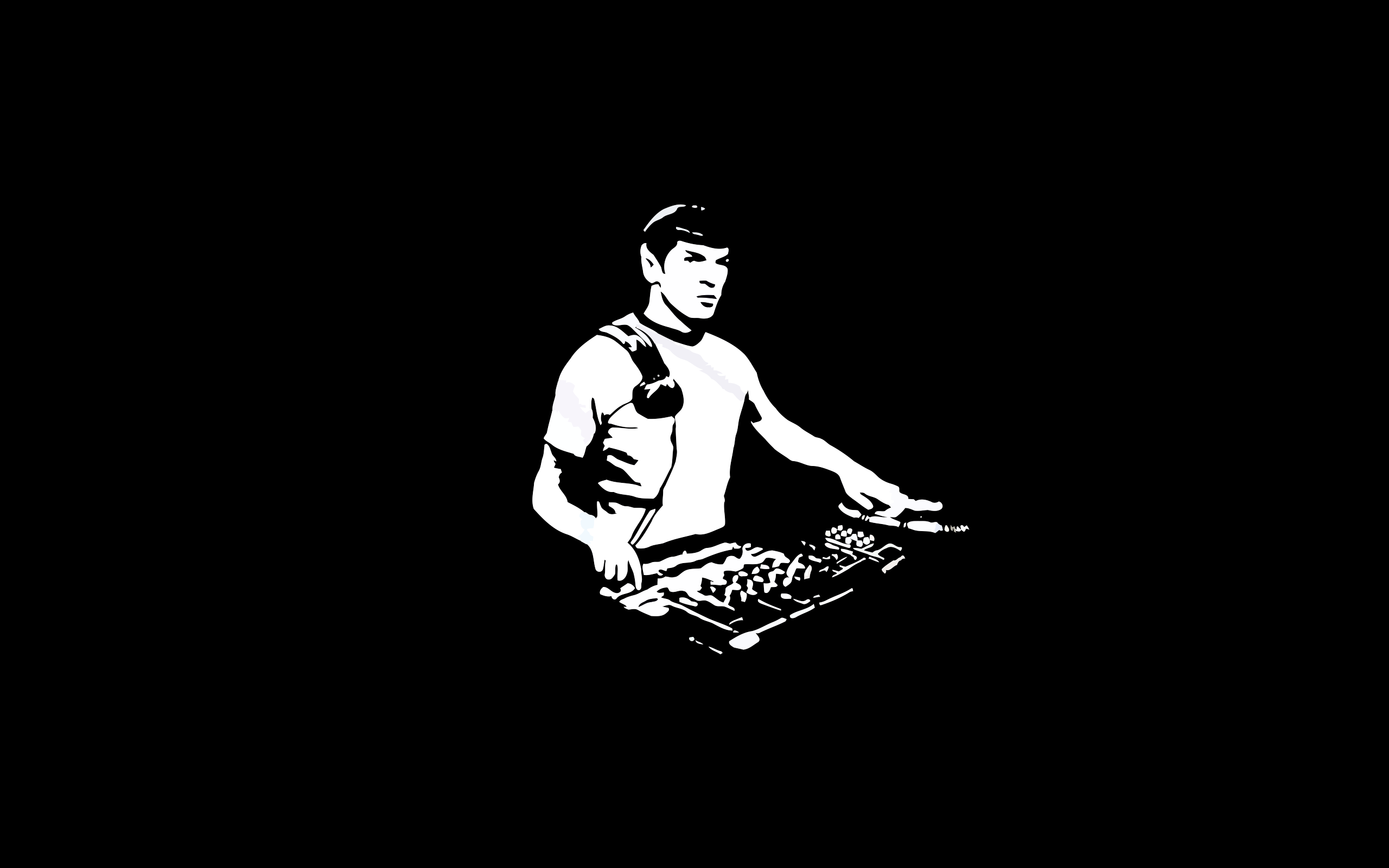 Black White DJ Music Wallpaper