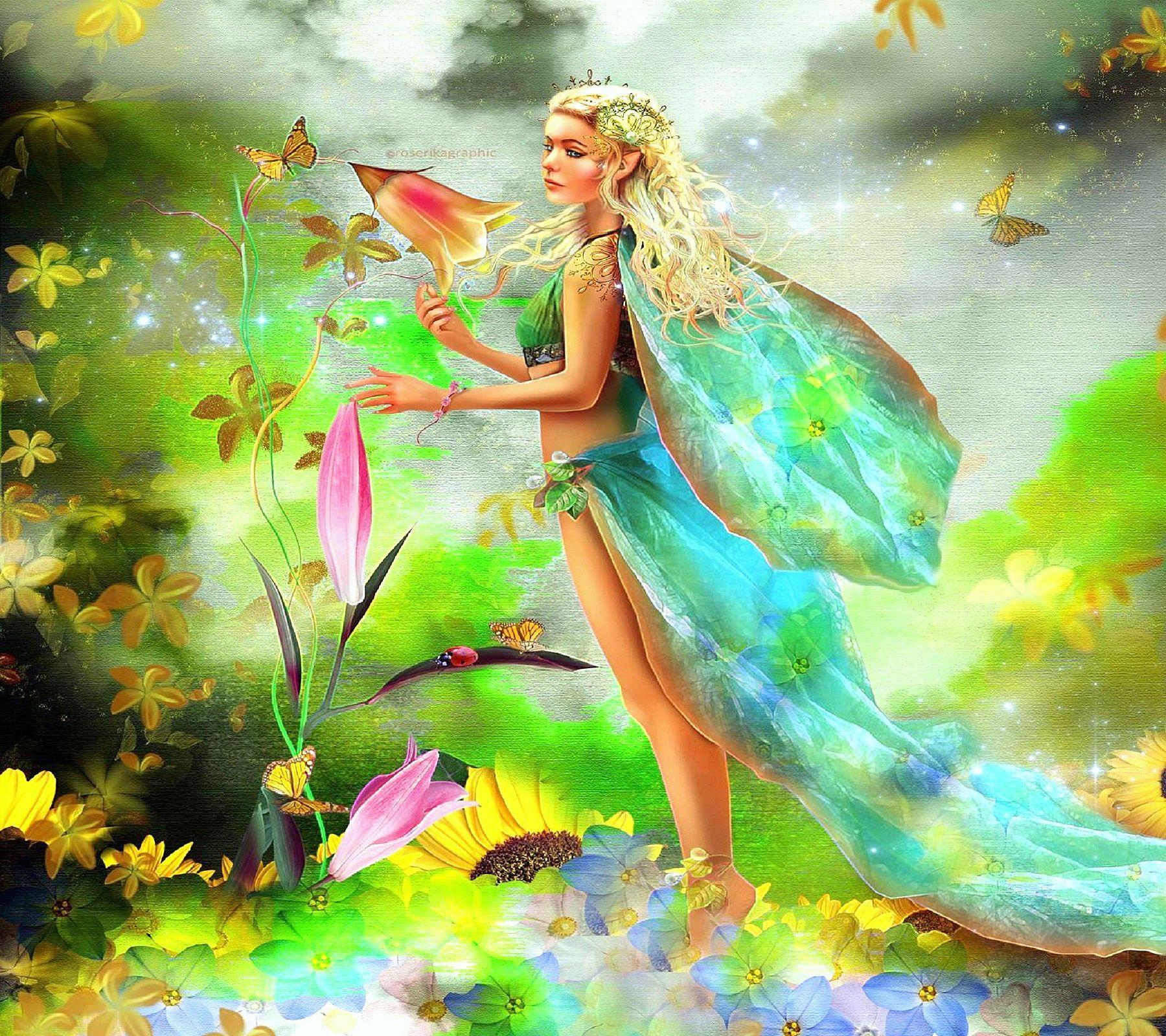 Spring Fairy Wallpaper. Fairy In Spring Desktop Background HD