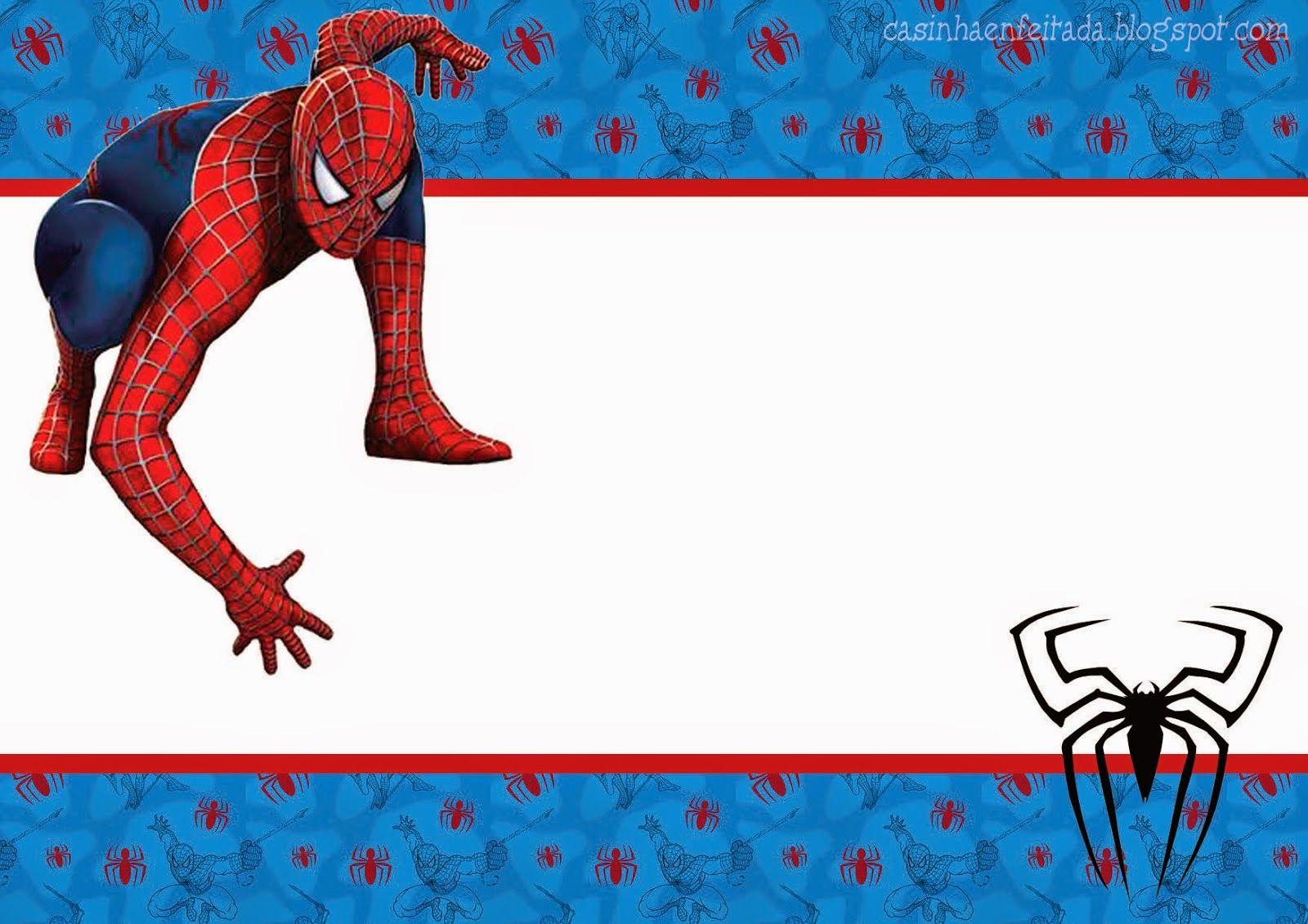 Spiderman blue background: Free Printable Kit. My Fiesta! for Geeks