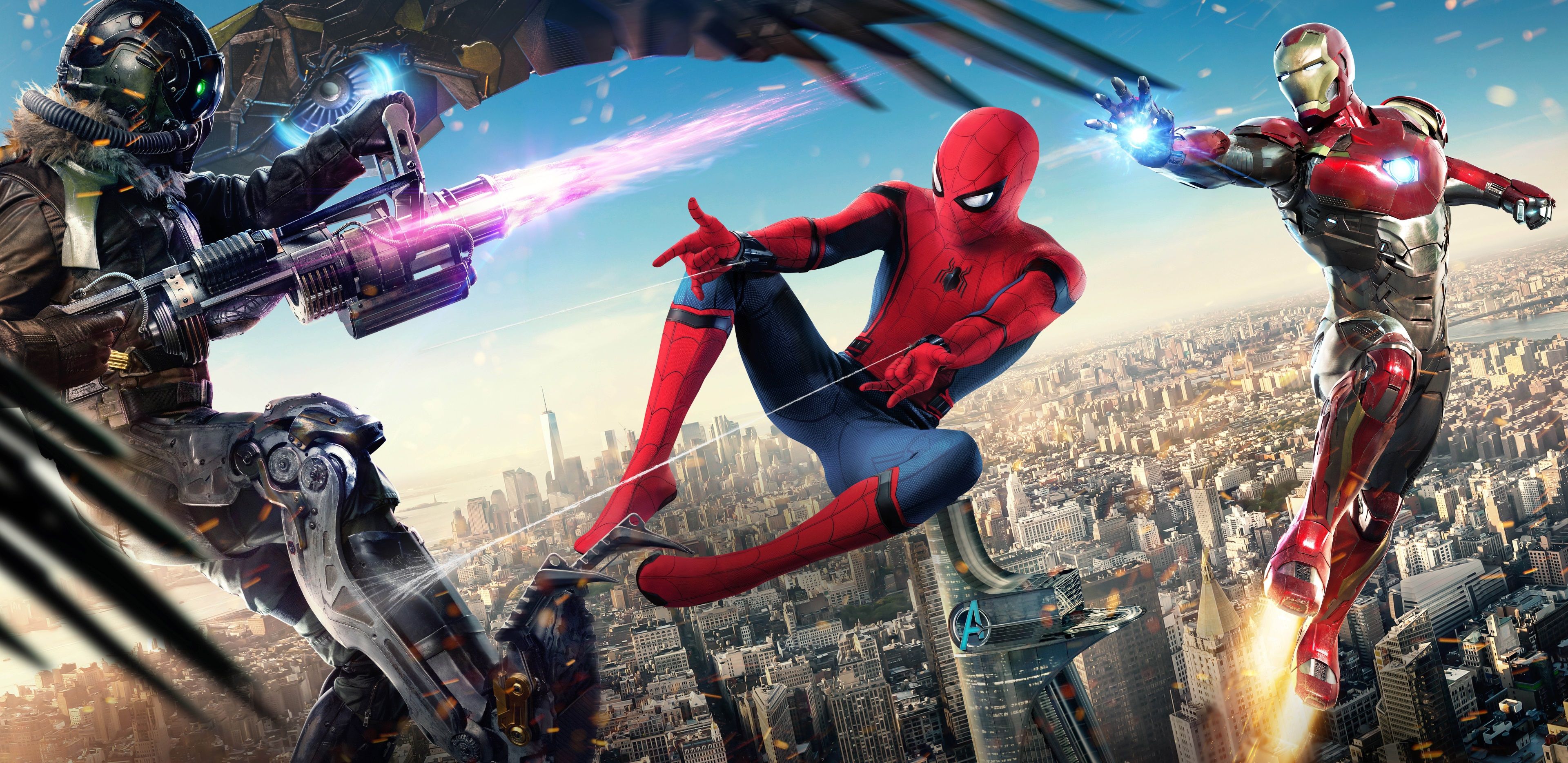 spider man homecoming 4k wallpaper HD background image