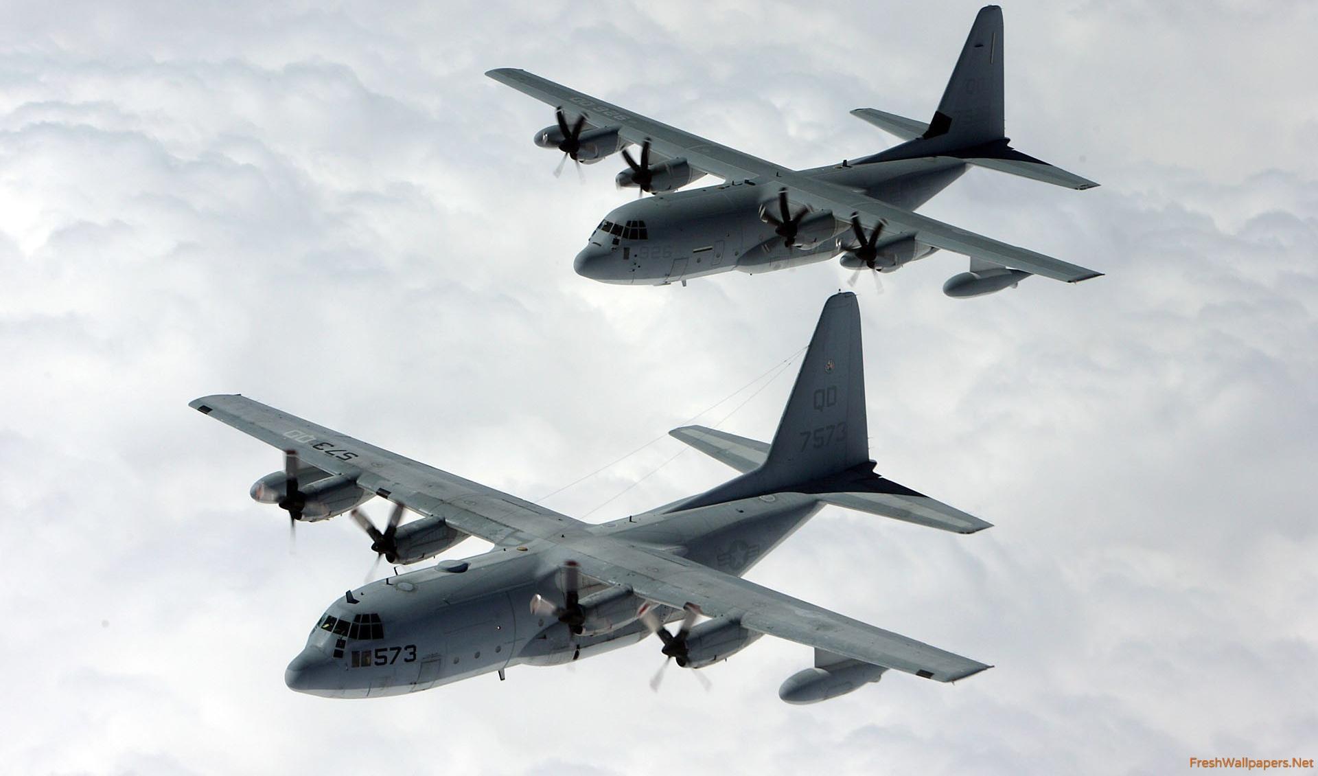 Lockheed C 130 Hercules On Top Of The Fuzzy Clouds Wallpaper