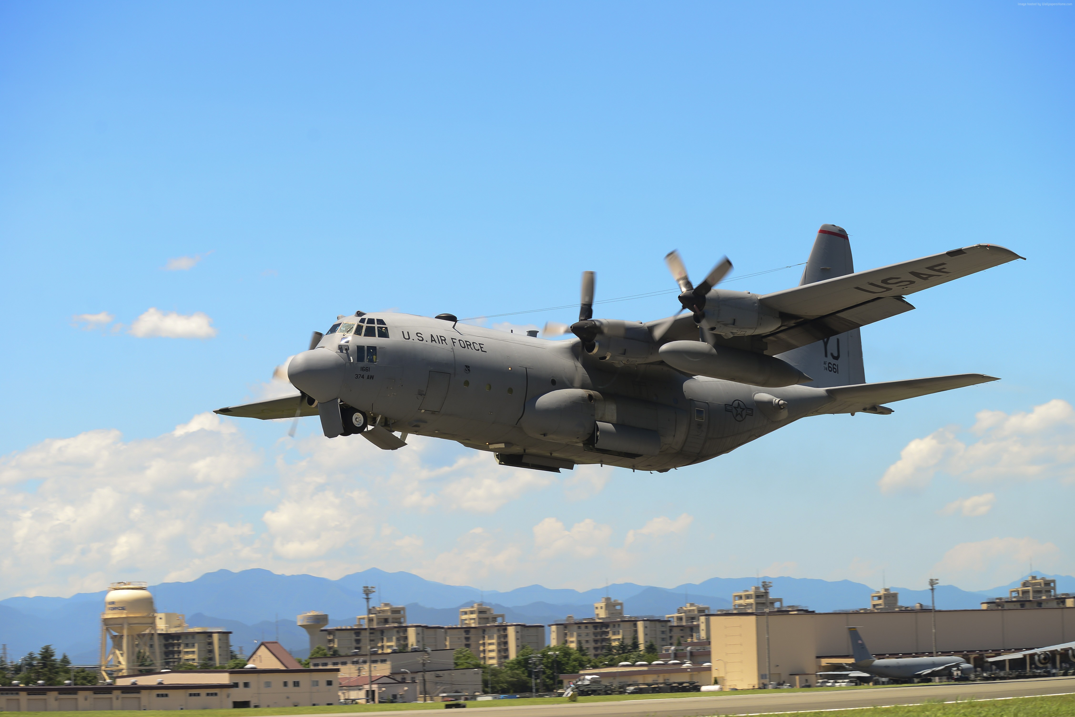Wallpaper C 130 Hercules, Military Transport Aircraft, US Army, U.S