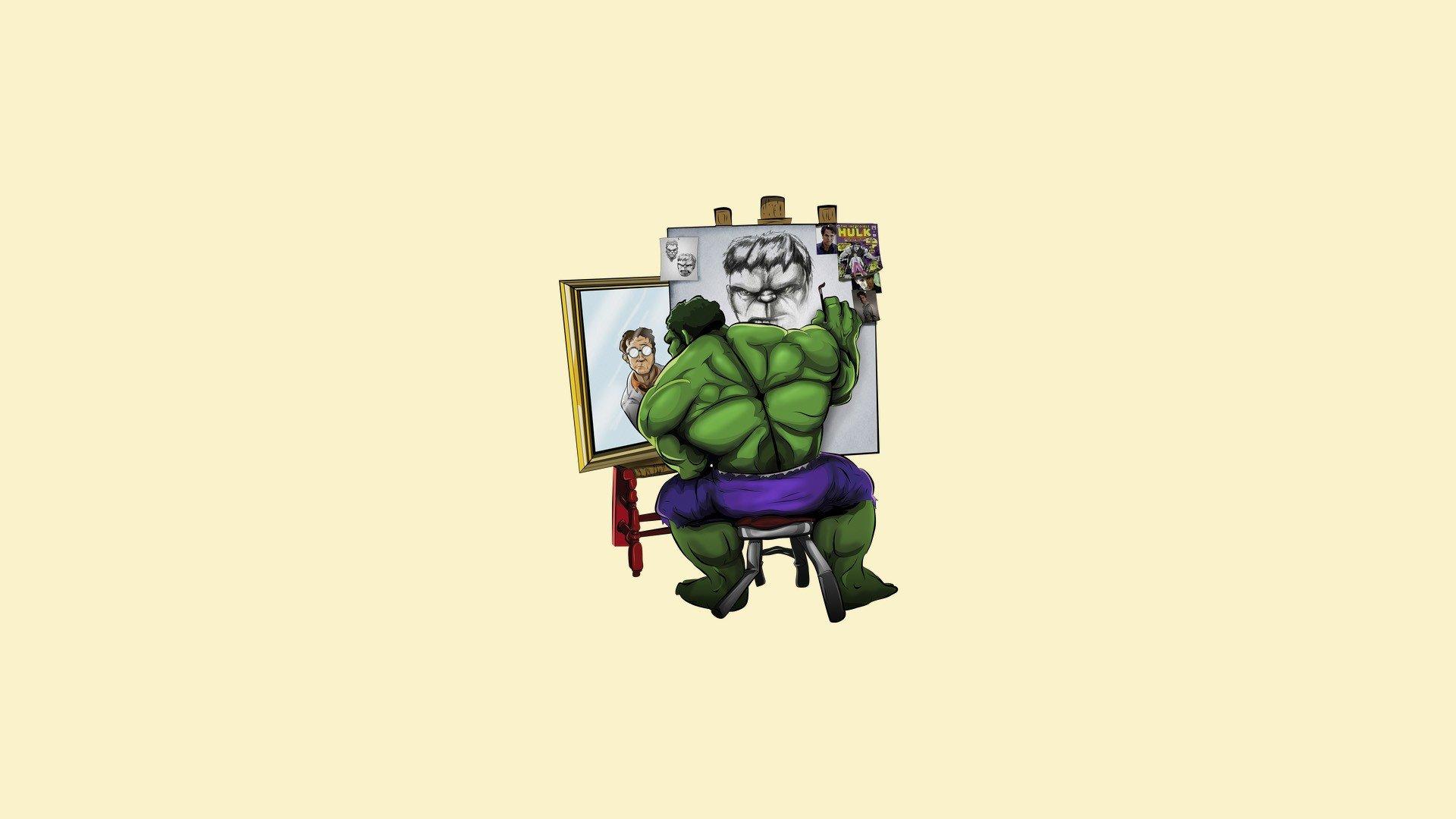 triple self portrait, Hulk, The Incredible Hulk, Bruce Banner