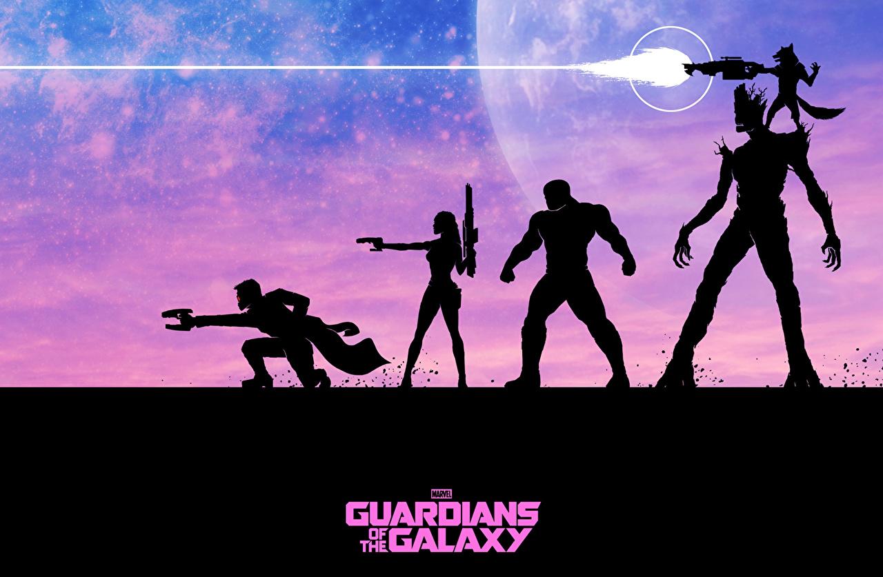 Wallpaper Guardians Of The Galaxy Silhouette Peter Quill, Star Lord