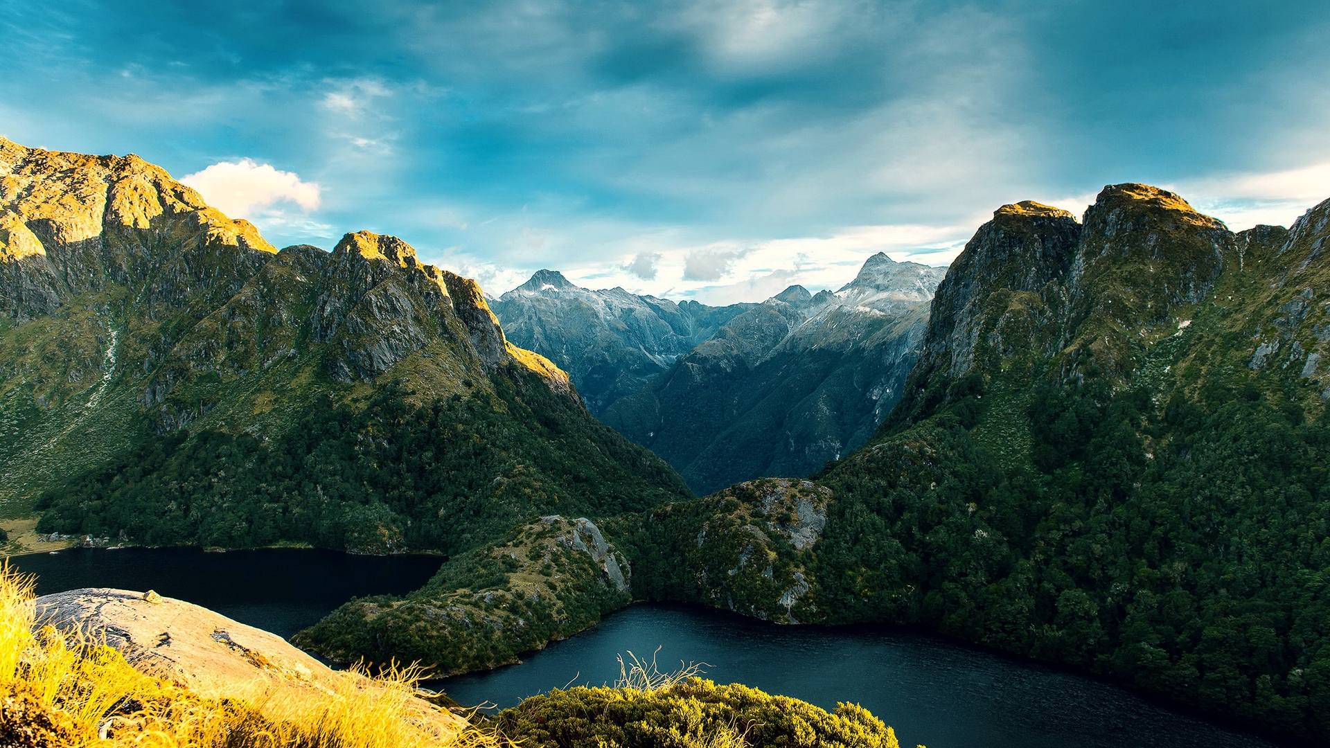 Download Wallpaper 1920x1080 New zealand fiordland national park