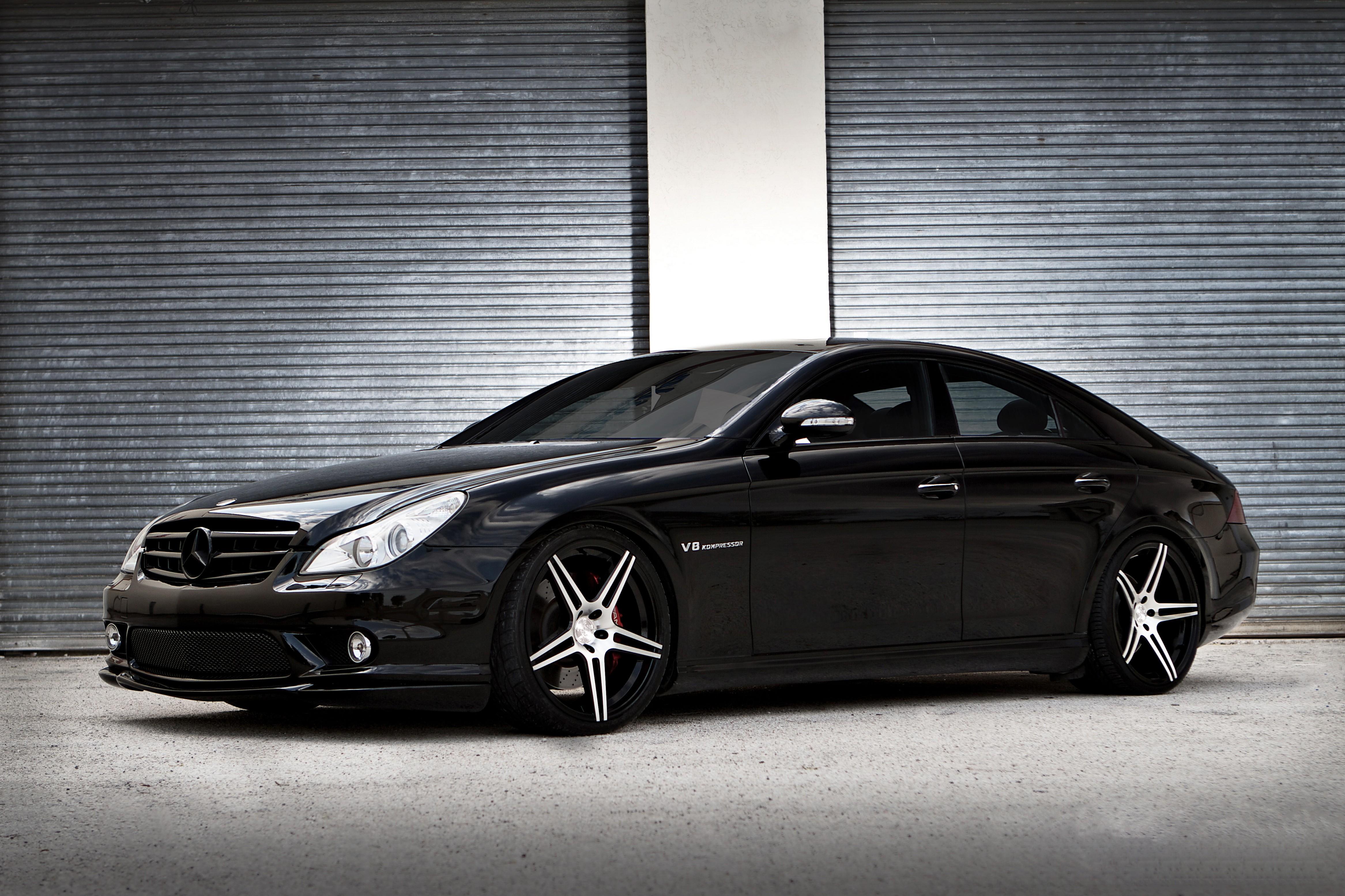 black, tuning, German, limousines, Mercedes Benz CLS, V8 Supercars