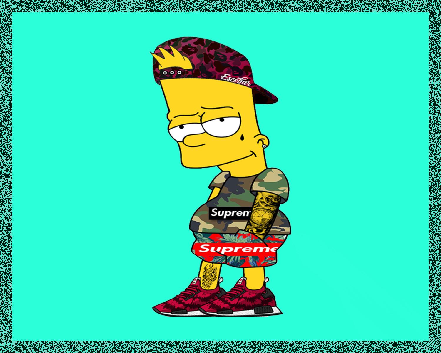 Download Black Supreme Bart Simpson Wallpaper  Wallpaperscom