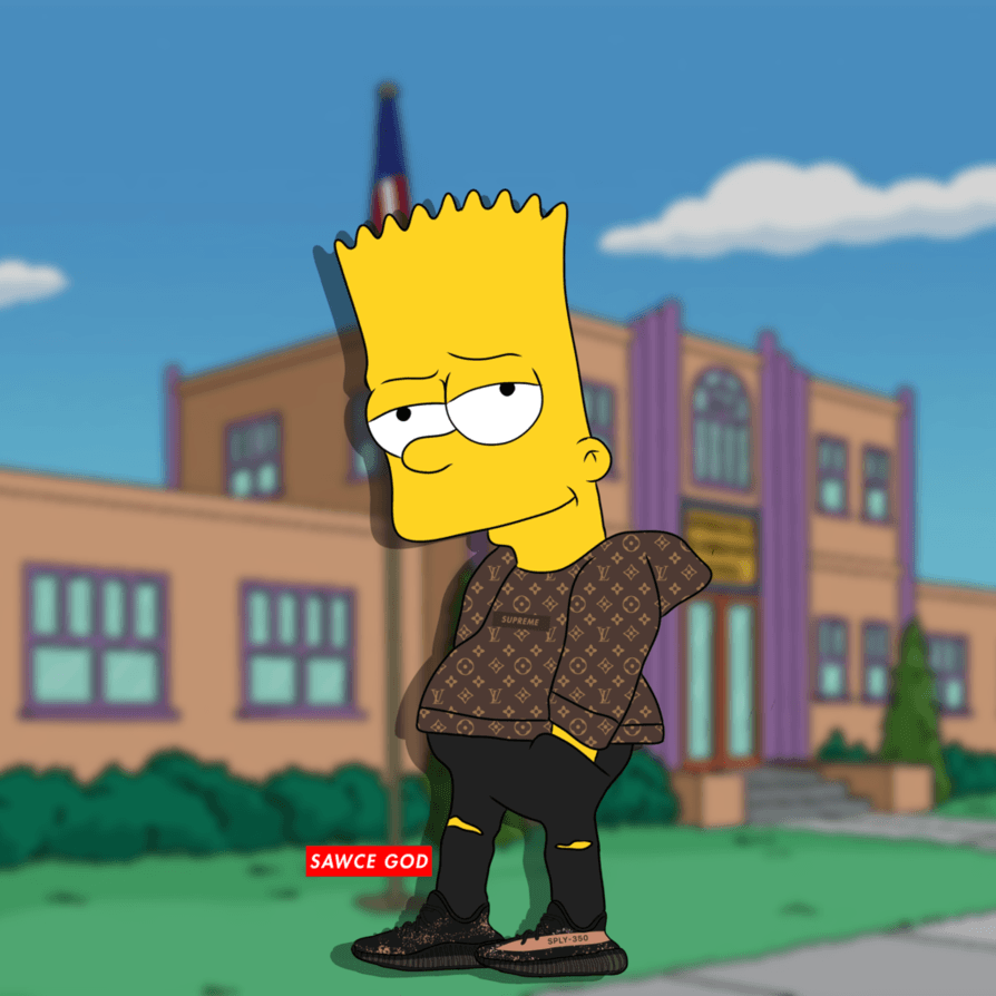 Bart Simpson fly supreme yeezy