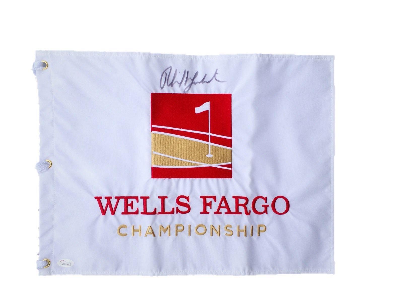 Phil Mickelson Official Signed Wells Fargo Championship Pin Flag Jsa
