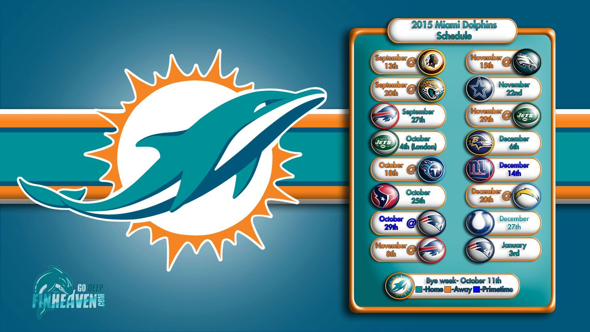 Miami Dolphins Schedule Wallpaper. FinHeaven Dolphins