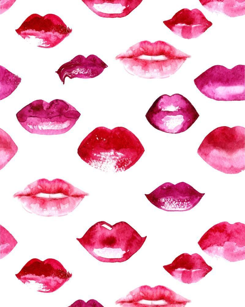 Watercolor Lips Wallpaper