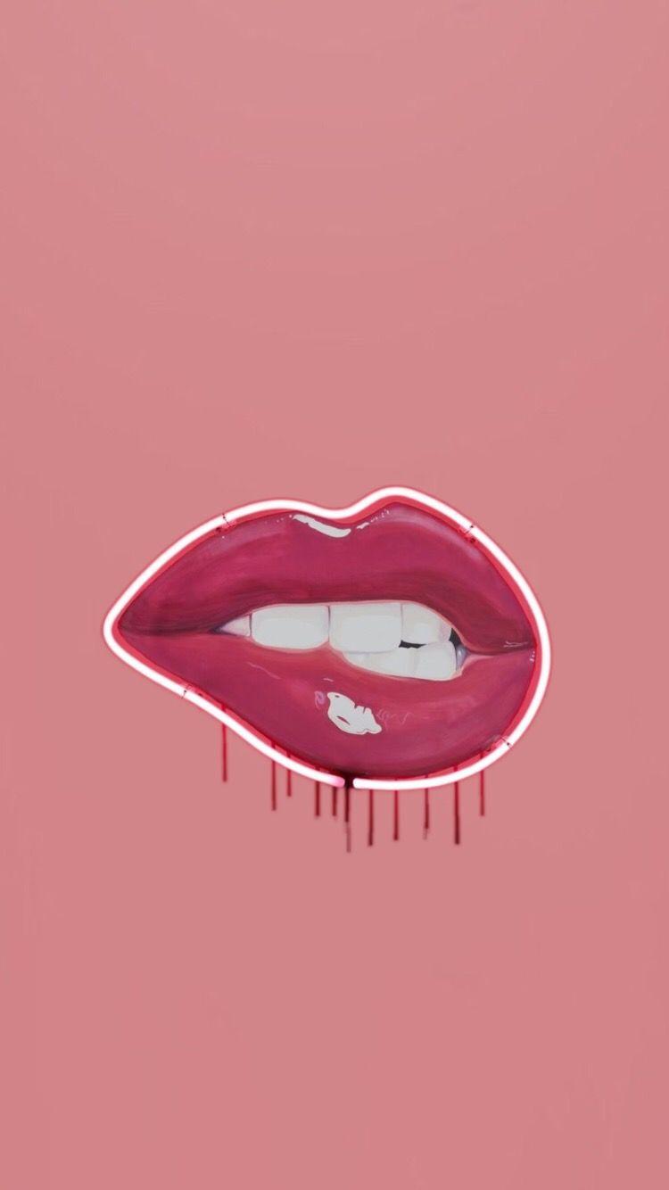 Wallpaper Lips. pink. Lips, Wallpaper and Neon