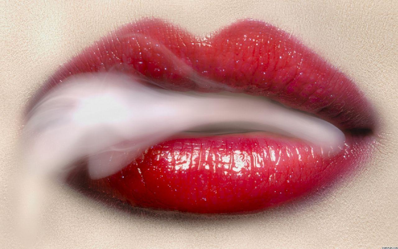 Smoking Red Lips Wallpapers.