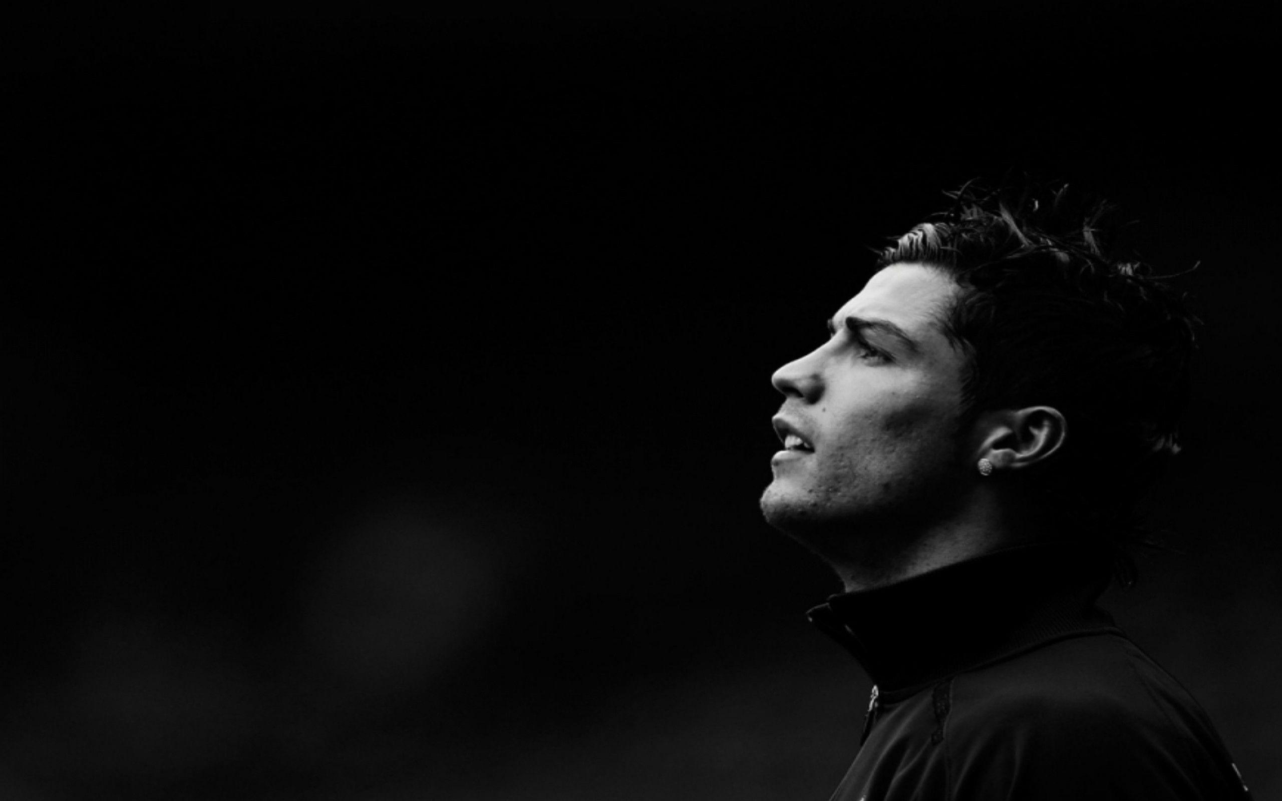 Cristiano Ronaldo Black Background HD Wallpaper of Football