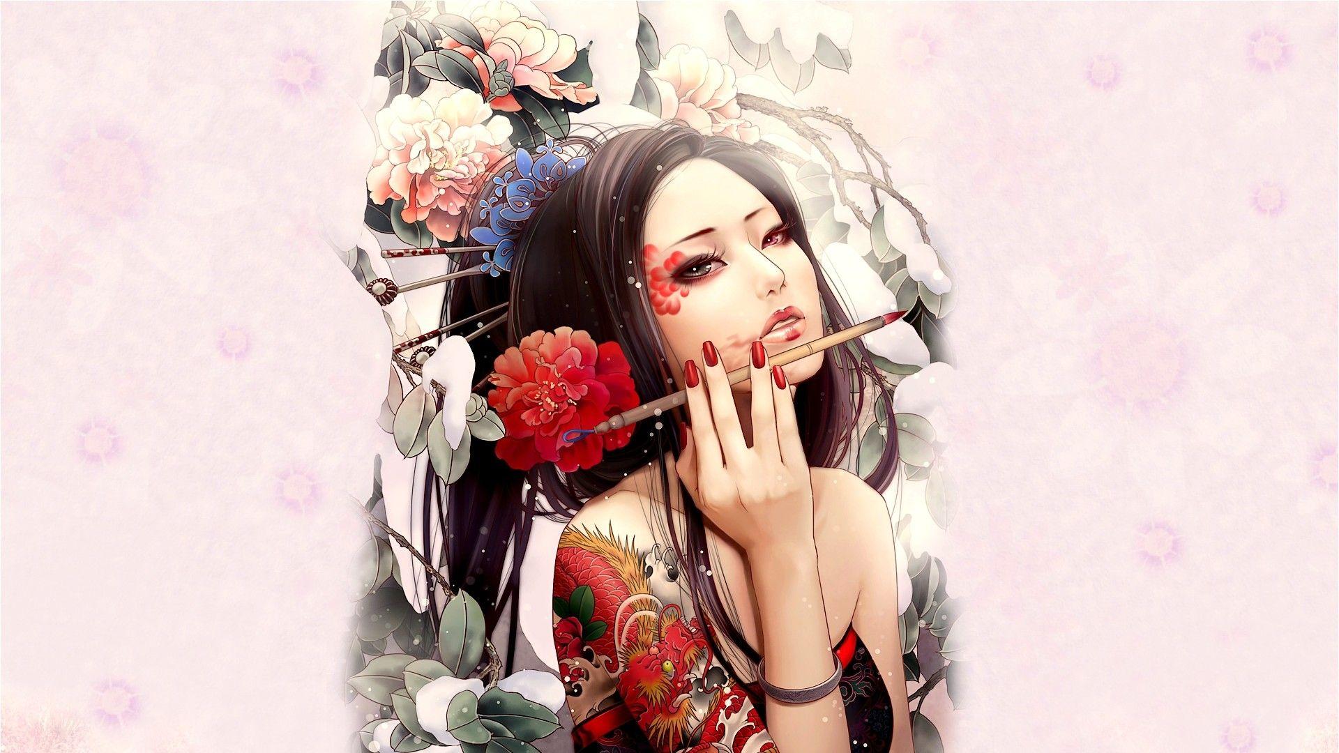 OWL, IPHONE WALLPAPER BACKGROUND IPHONE WALLPAPER / BACKGROUNDS 1280×1024 Wallpaper Of Tattoo (35 Wallpaper). Adorable Wa. Geisha art, Japanese art, Japan art