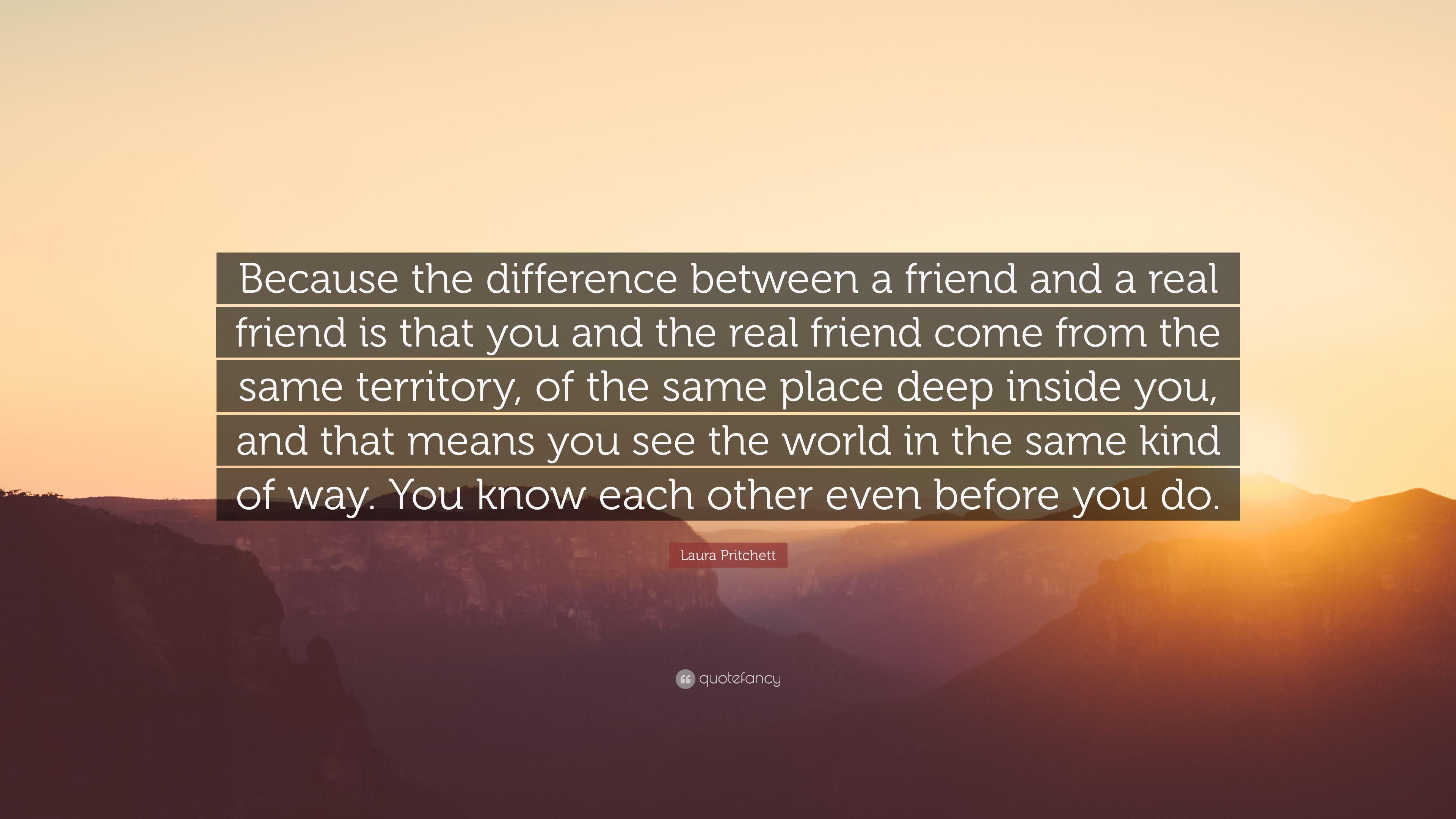 Laura Pritchett Quote: “Because the difference between a friend
