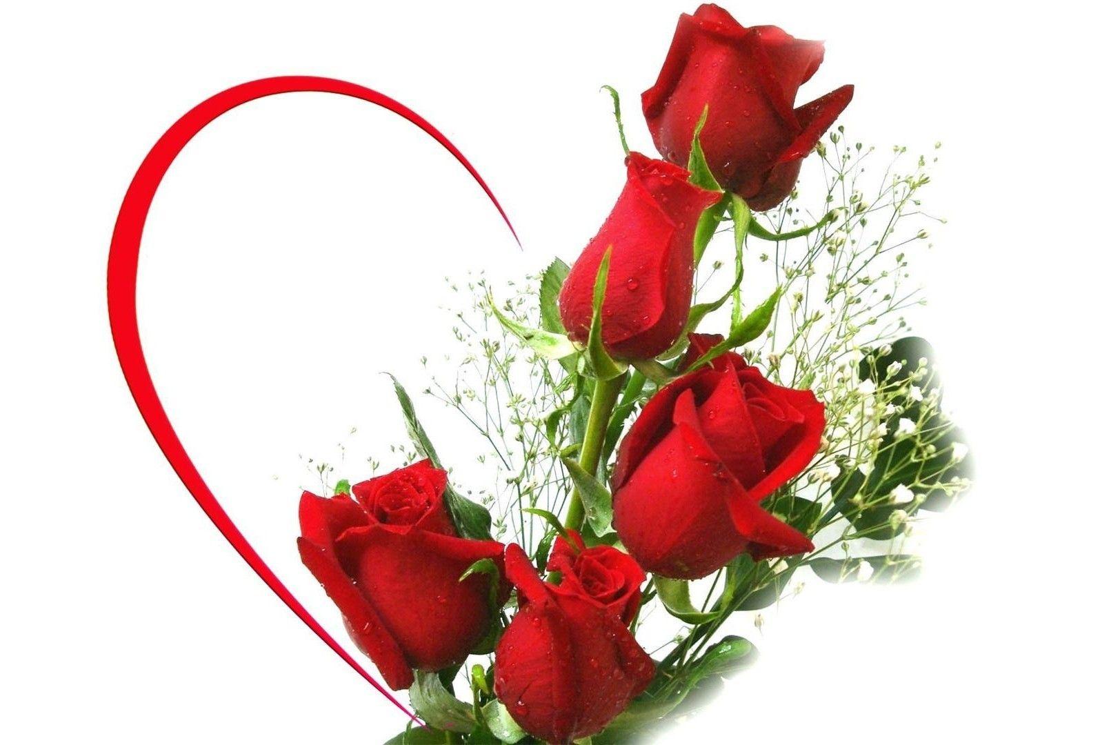 image Of Red Roses And Heart