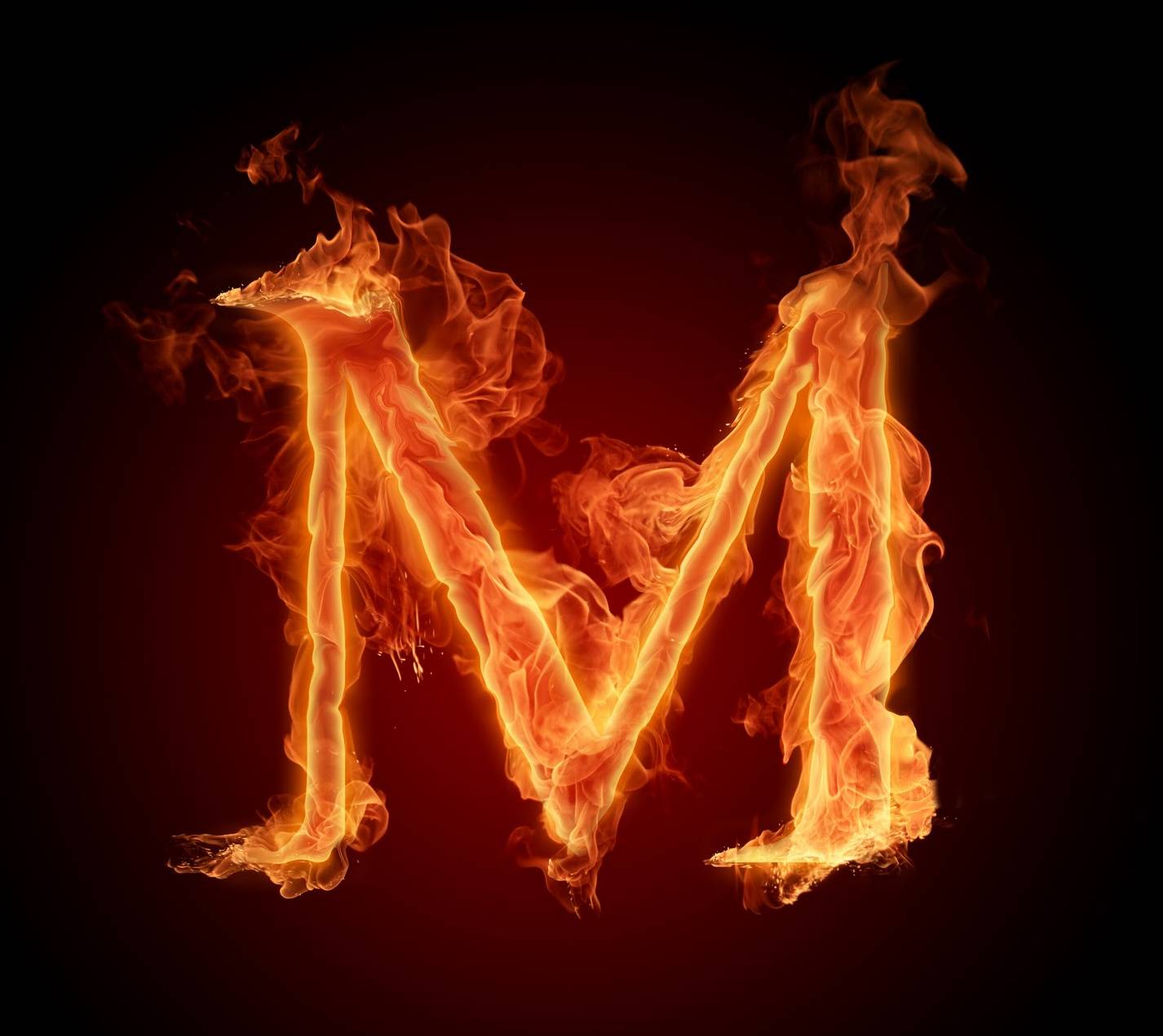 Letter M In Fire HD Wallpaper