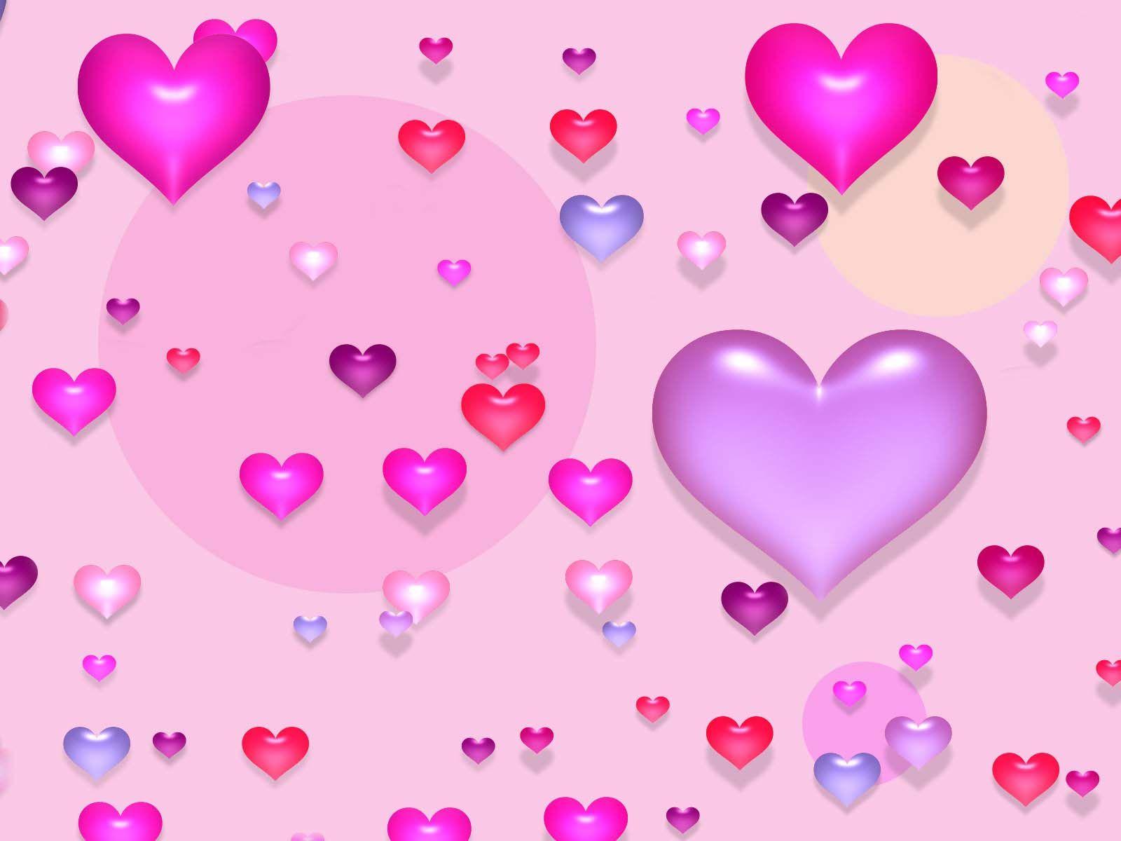 Desktop Cute Pink Hearts Background Love HD On Wallpaper With High