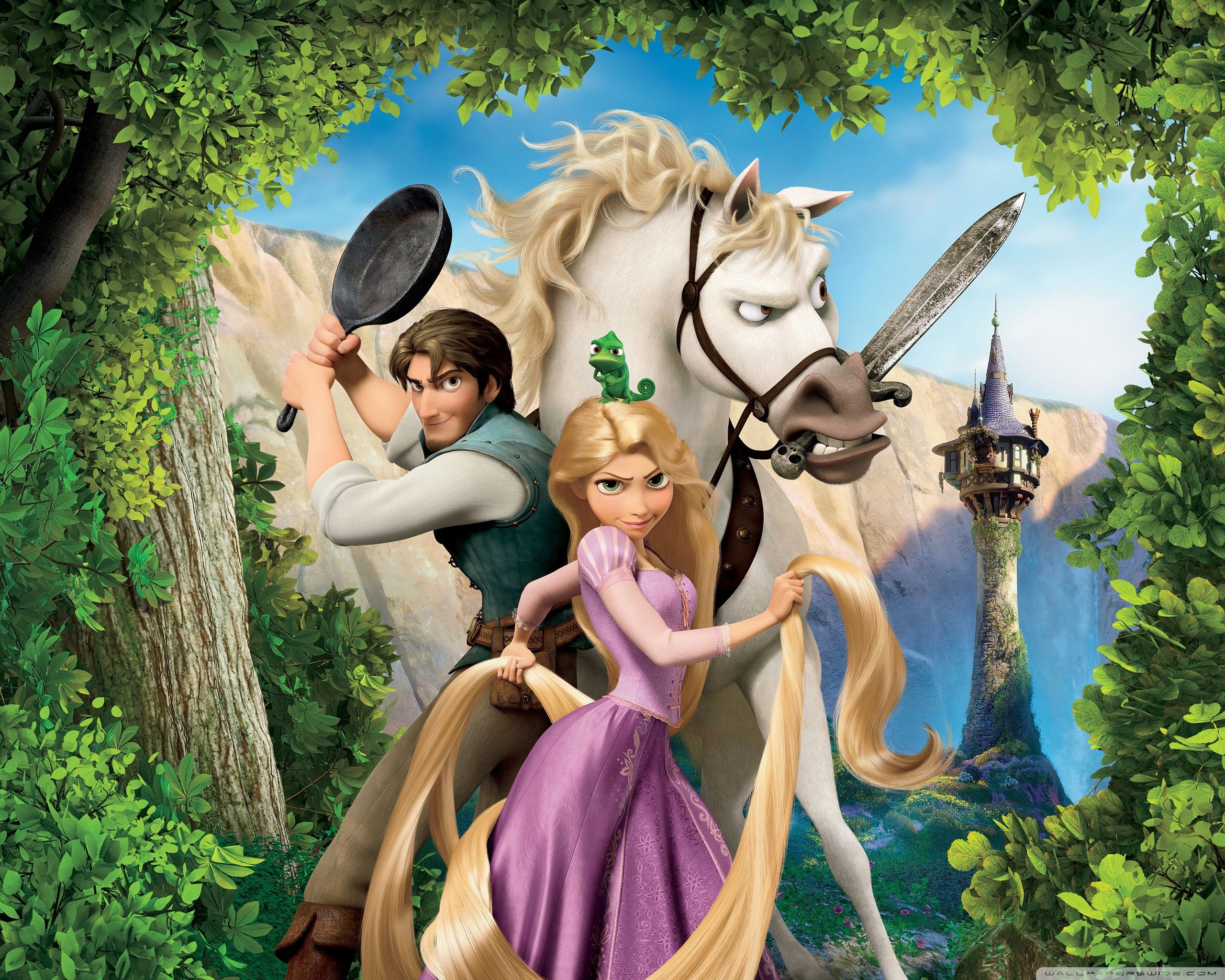 Tangled Rapunzel, Flynn And Maximus ❤ 4K HD Desktop Wallpaper