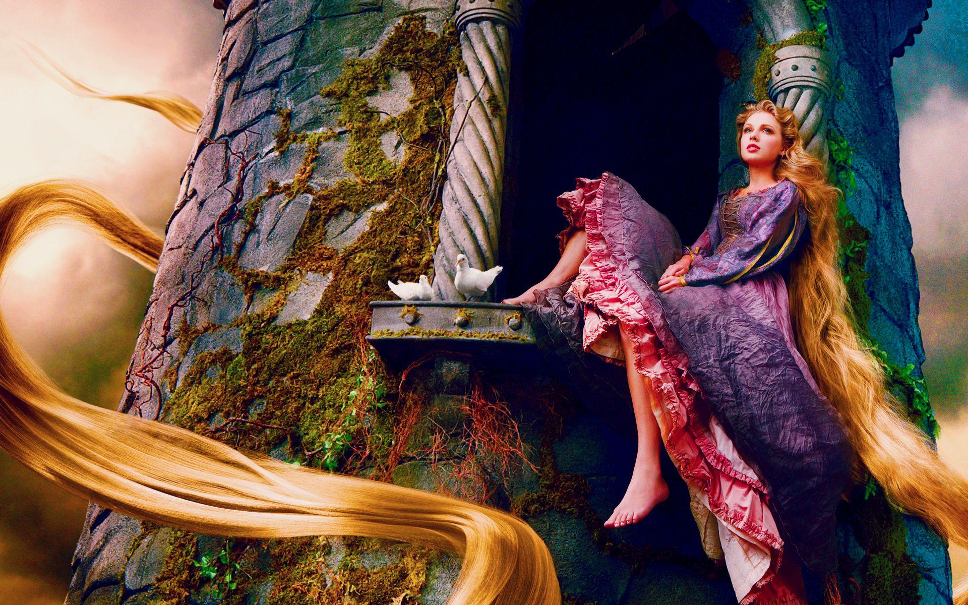 Taylor Swift as Rapunzel Wallpaper