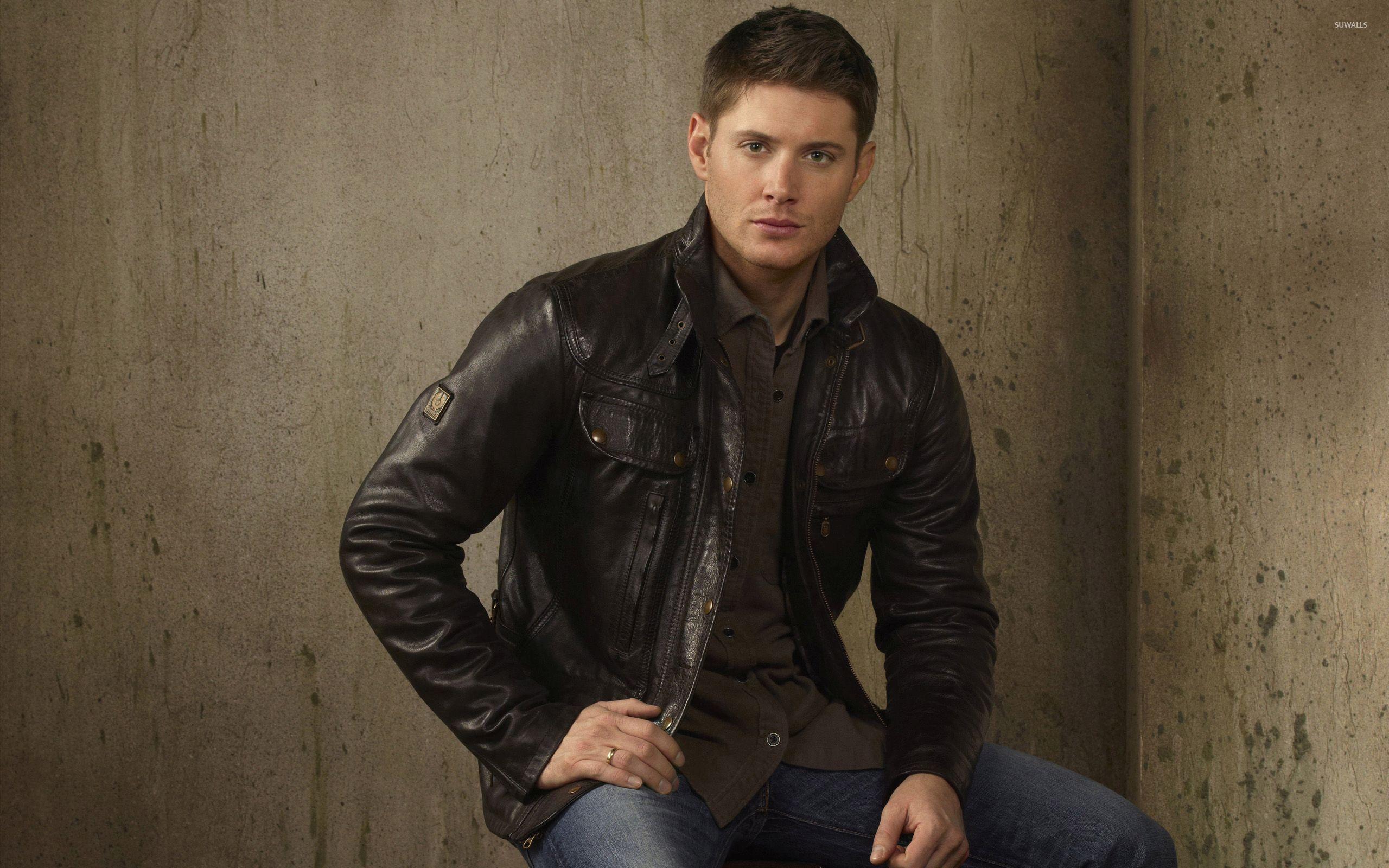 Jensen Ackles with a leather jacket wallpaper celebrity