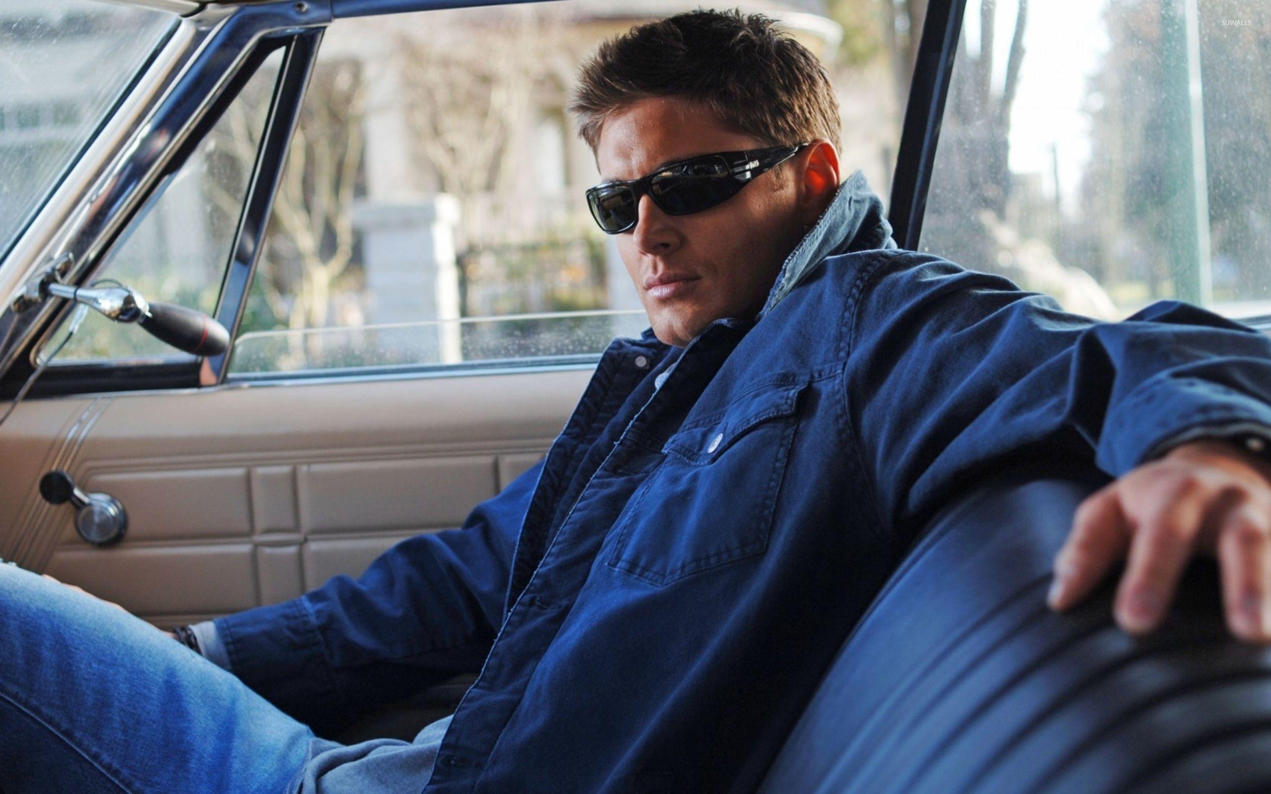 Jensen Ackles in a car wallpaper celebrity wallpaper