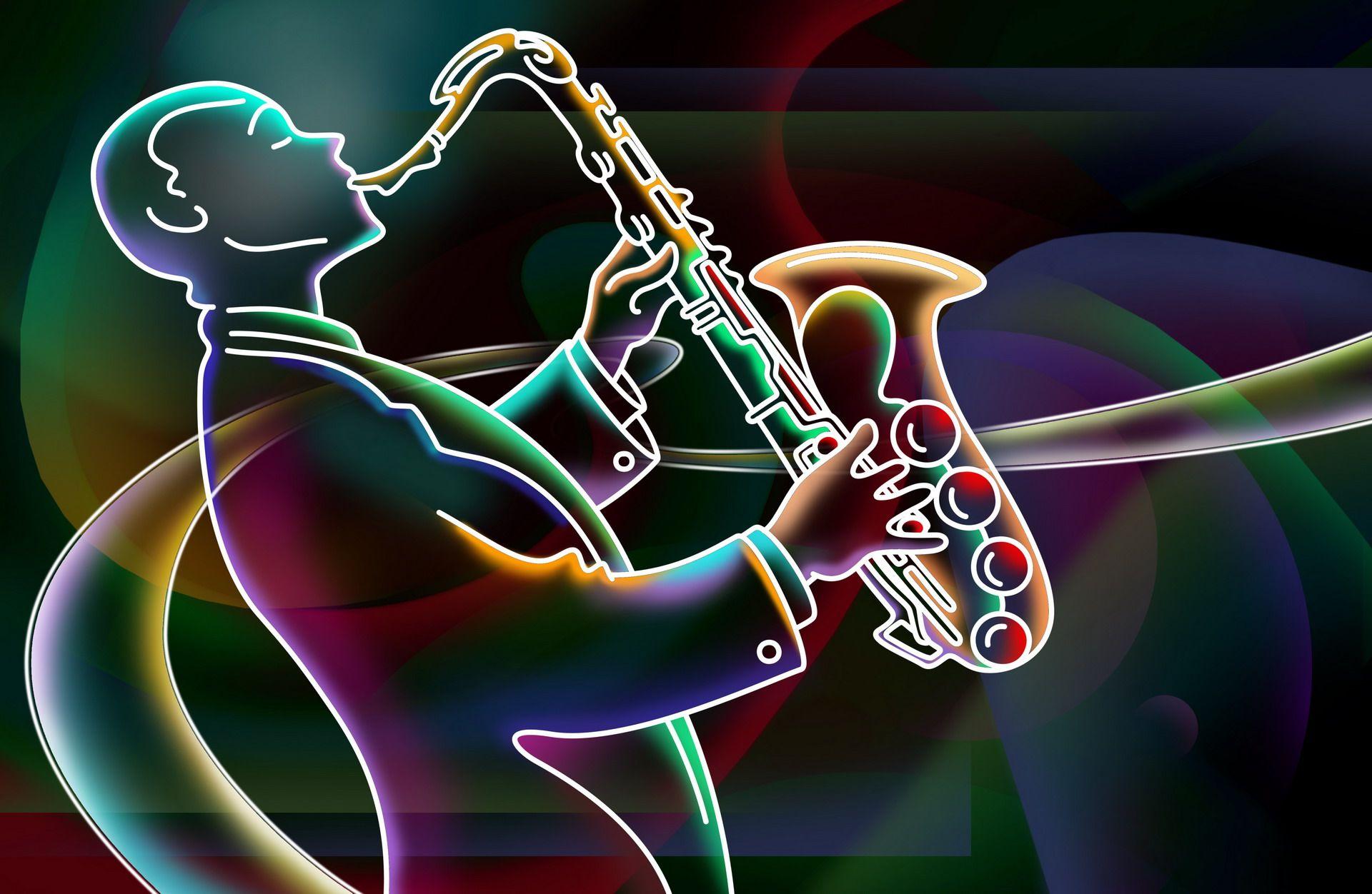 3D Saxophone Wallpaper