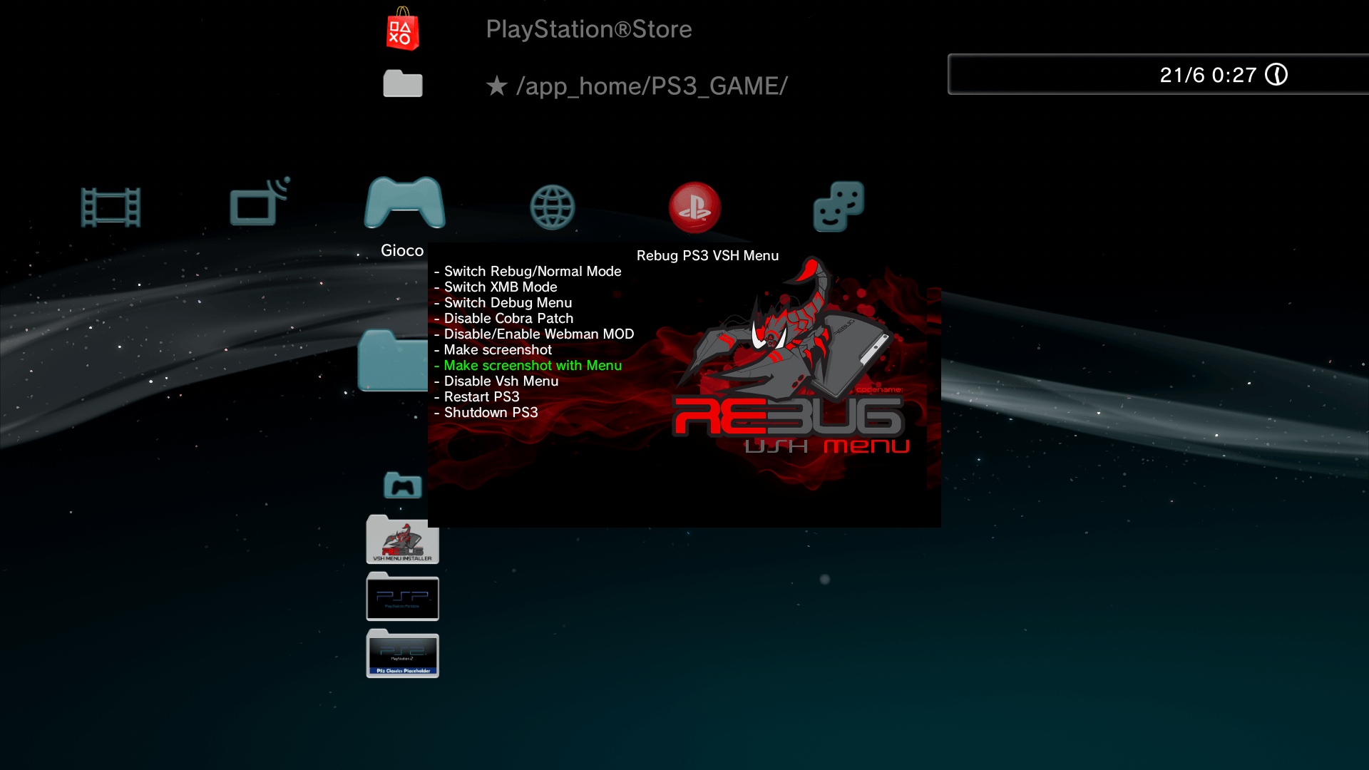 PS3 Menu (REBUG) v0.2 + Custom Background
