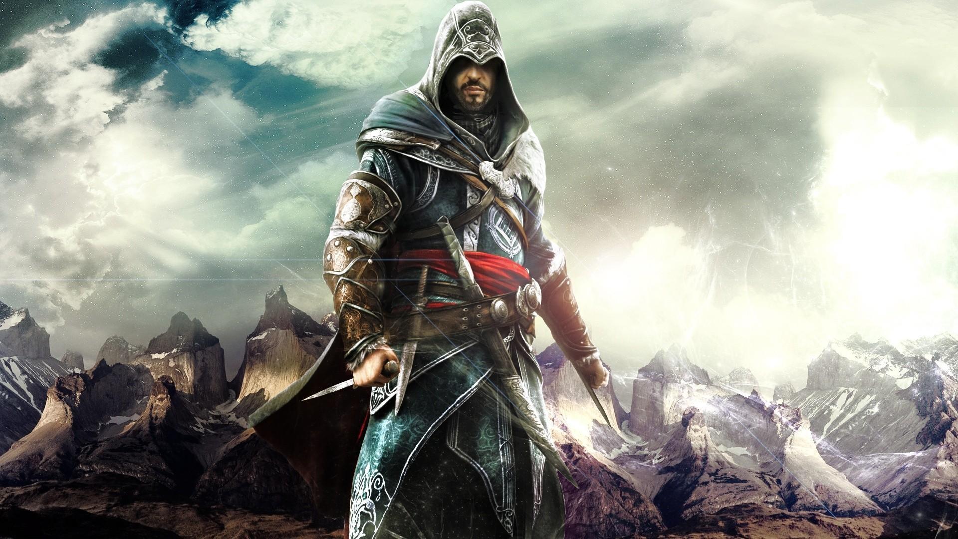 HD wallpaper Assassins Creed poster video games Ezio Auditore da  Firenze  Wallpaper Flare
