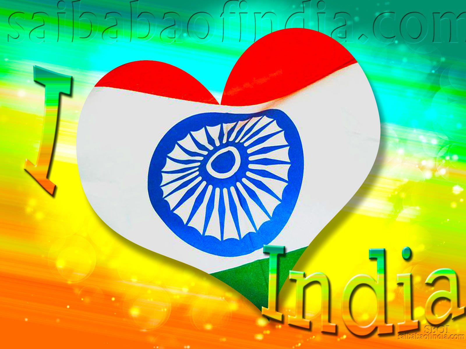 Independence day wallpaper & greeting cards 15th August- Sai Baba