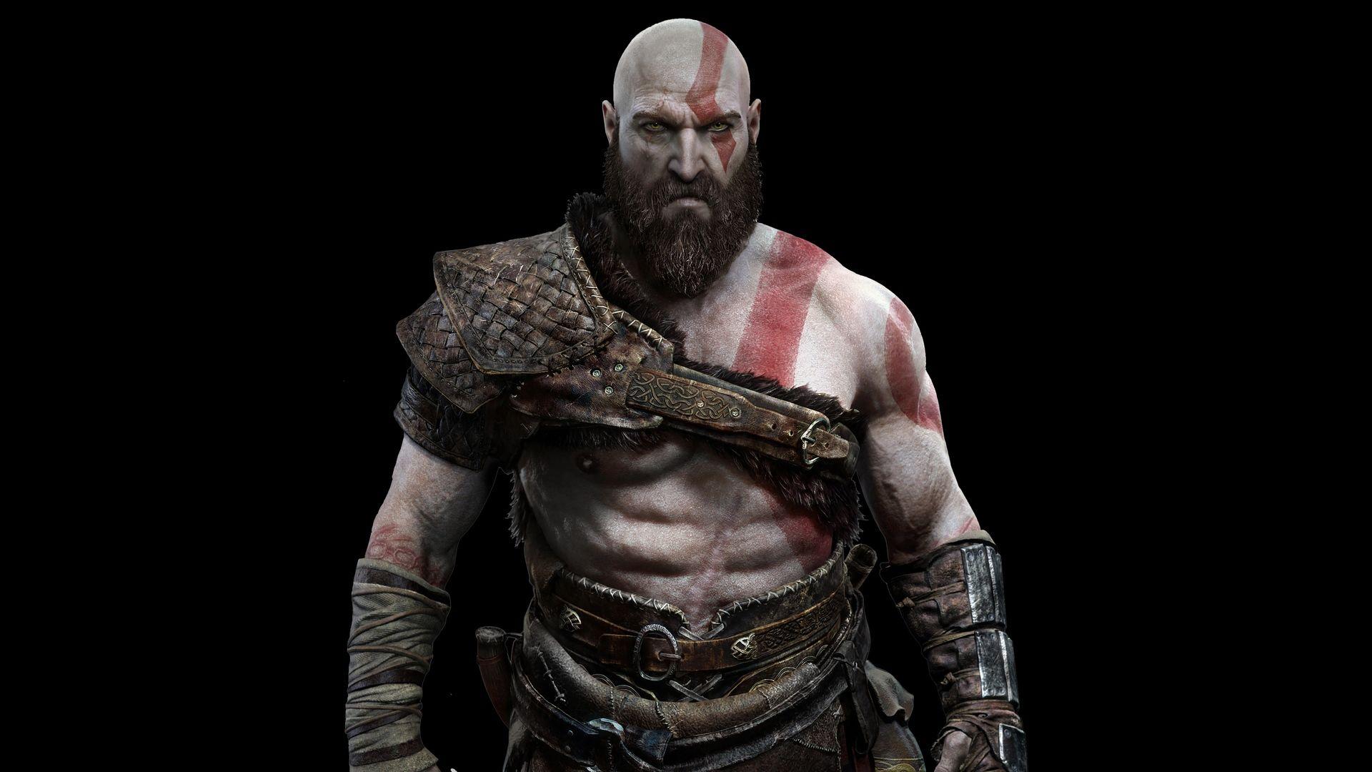 Wallpaper, video games, God of War, Kratos, beards, looking at