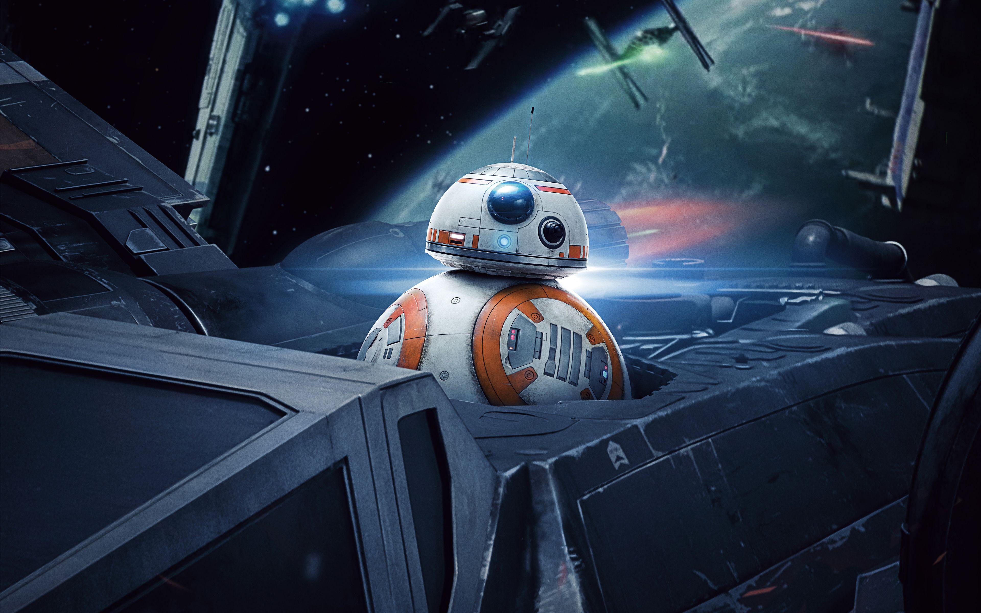 BB 8 in Star Wars The Last Jedi 4K Wallpaper