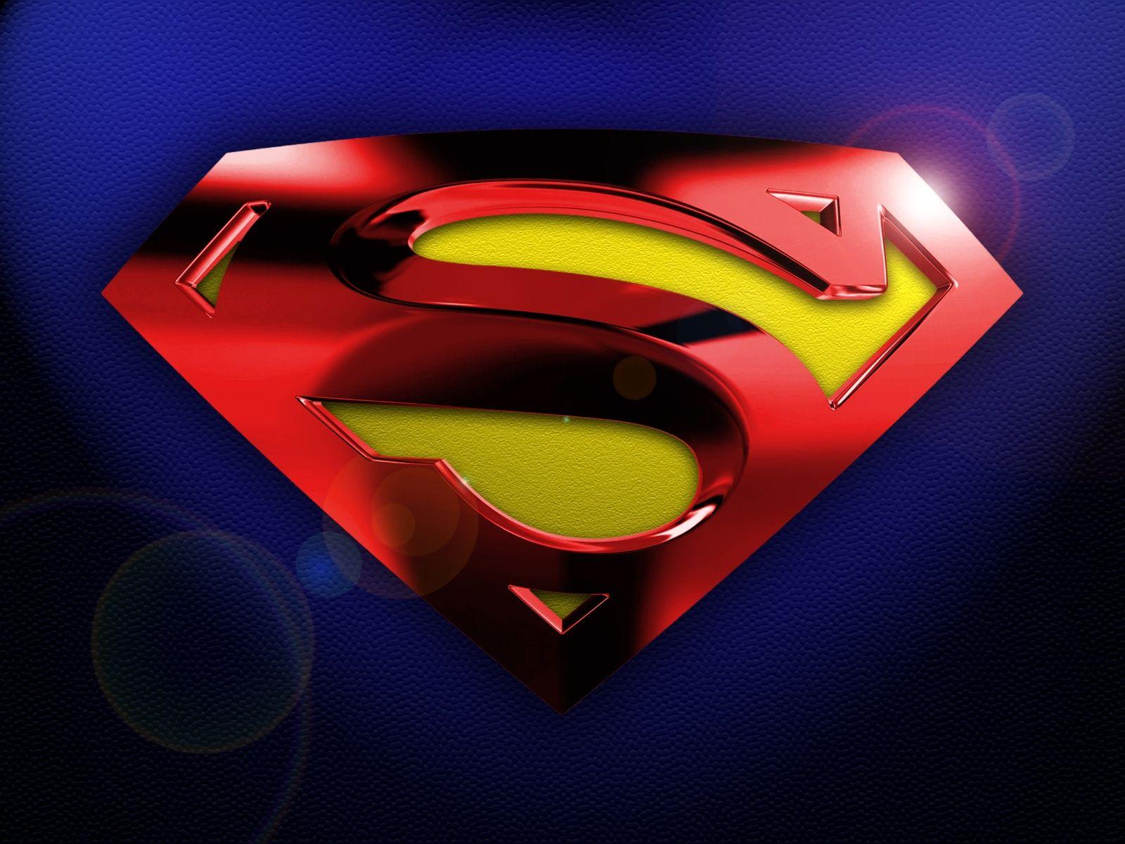 Awesome Superman Logo 3D Wallpaper. Download wallpaper page