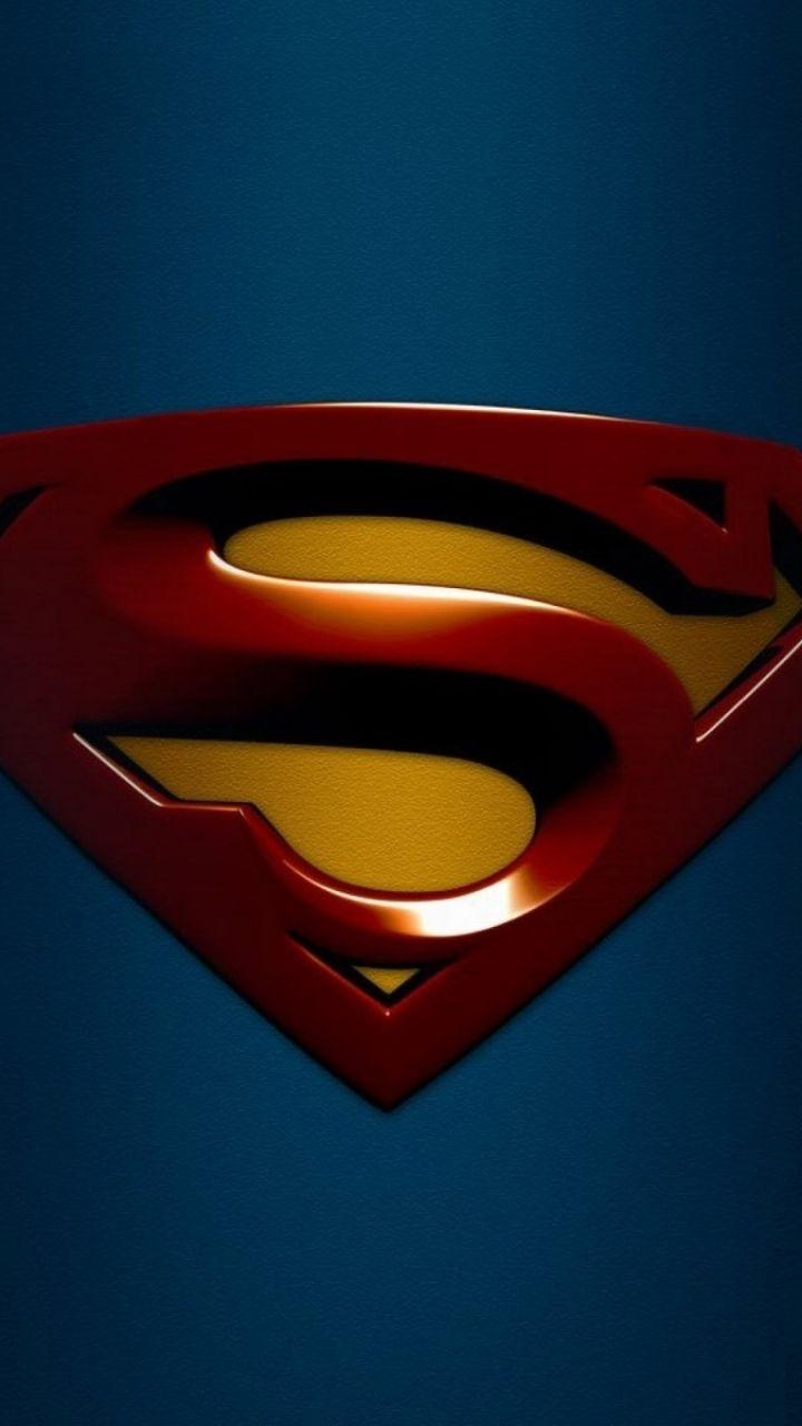 Download Wallpaper 720x1280 Superman, Blue, Background, Logo. Epic