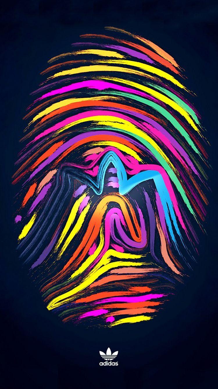 Fingerprint Colorful Adidas Logo iPhone 6 Wallpaper HD