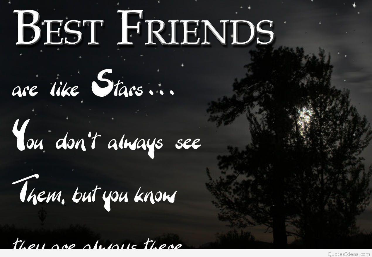 Amazing Best Friend Stars quote with wallpaper hd