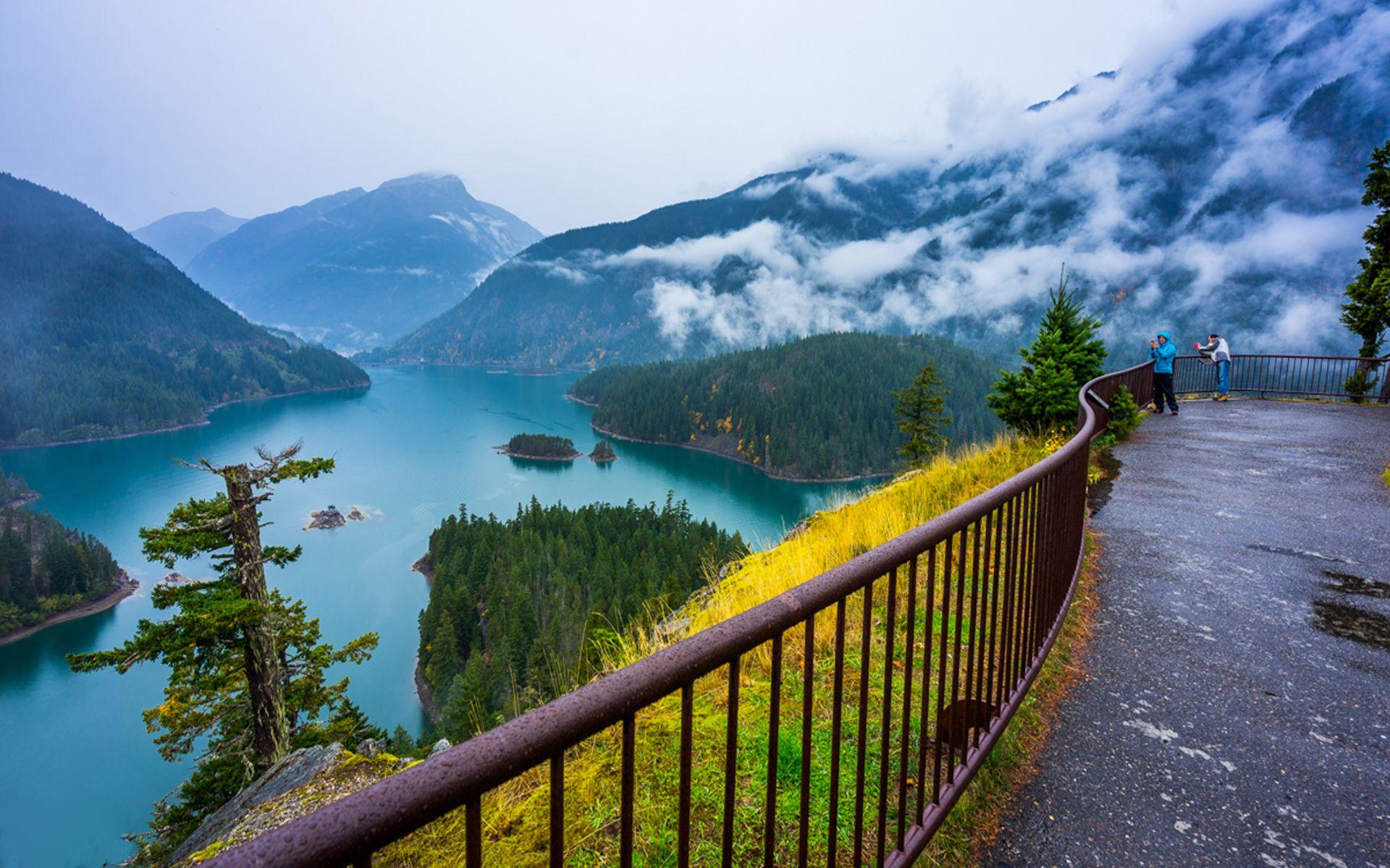 Autumn Landscape Diablo Lake Overlook North Cascades National Park