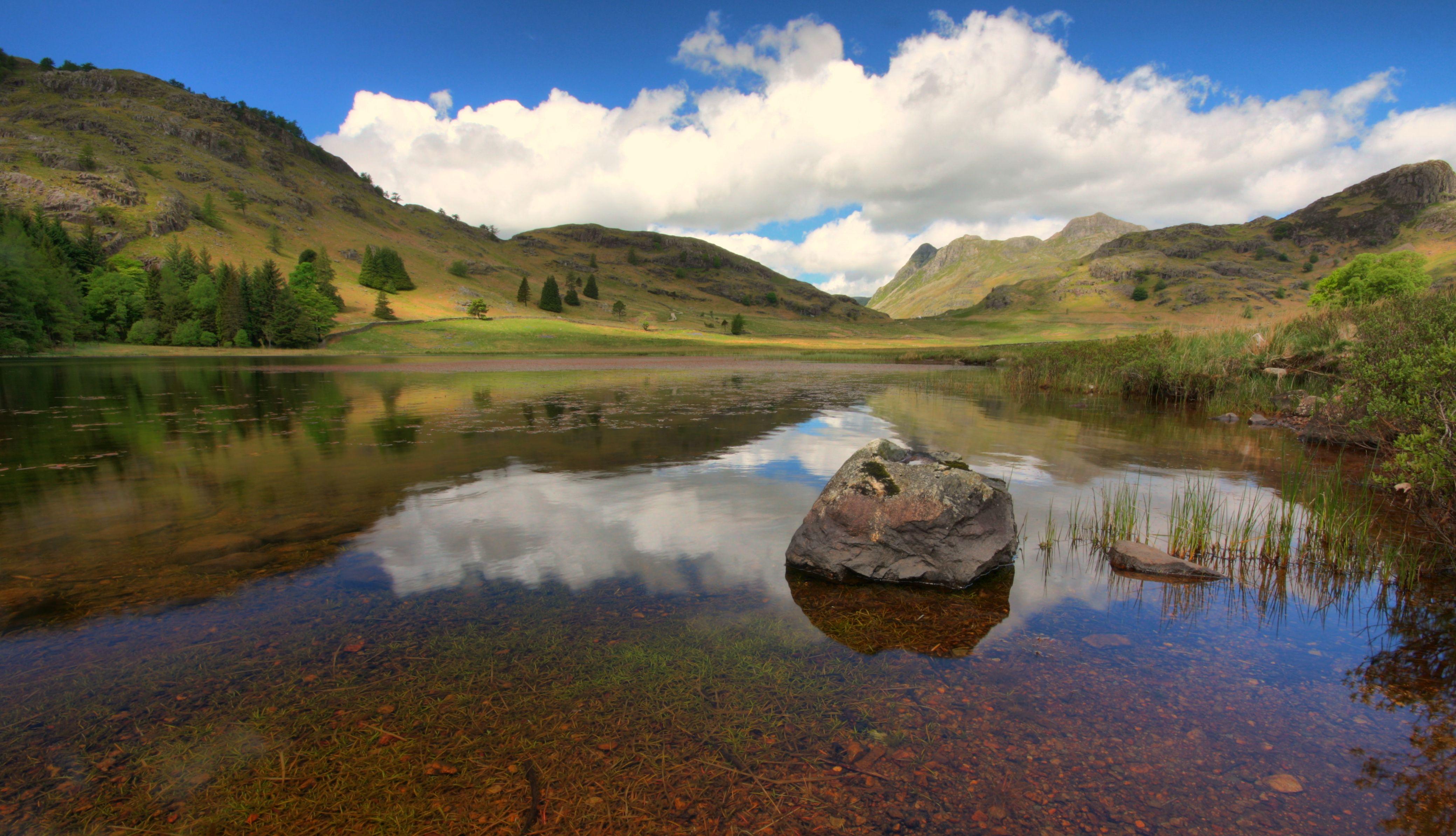 Wallpaper, reflection, tarn, highland, water, lake, loch