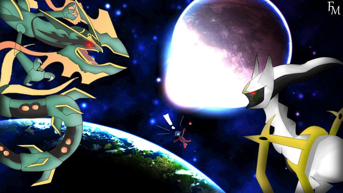 Mega Rayquaza versus Arceus Wallpaper