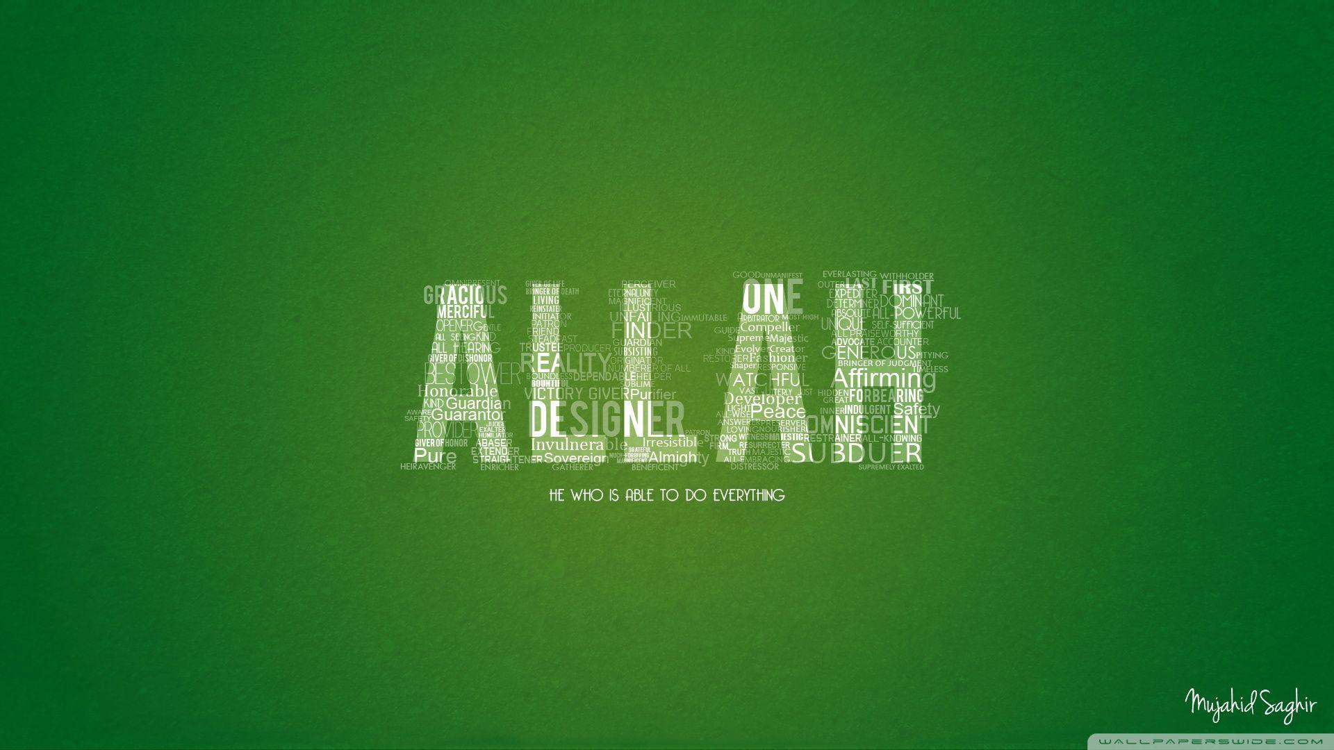Allah Typographic ❤ 4K HD Desktop Wallpaper for 4K Ultra HD TV