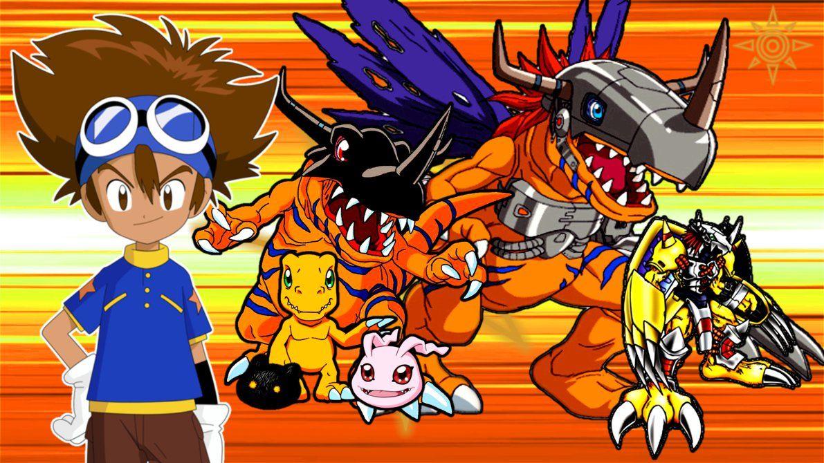 Digimon! Tai, Agumon, and his evolutions Wallpapers by MattPlaysVG on