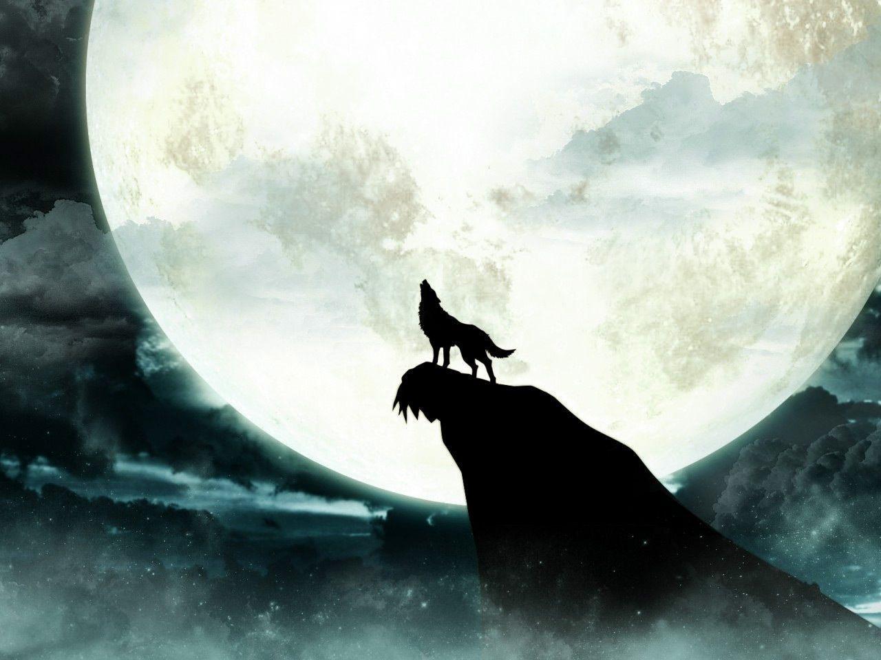 Wolf Howling At The Moon Wallpaper. Watercolor wolf, Howl at the moon, Wolf's rain