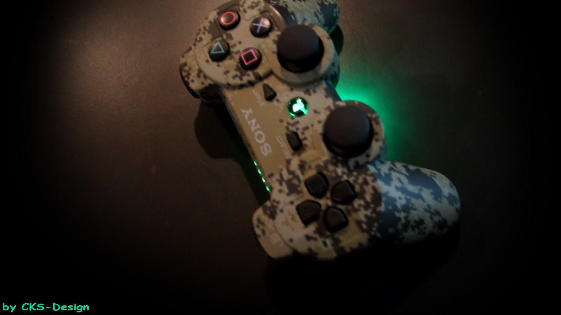 Custom PS3 Controller Light Toxic Camouflage By CKS Design FULL