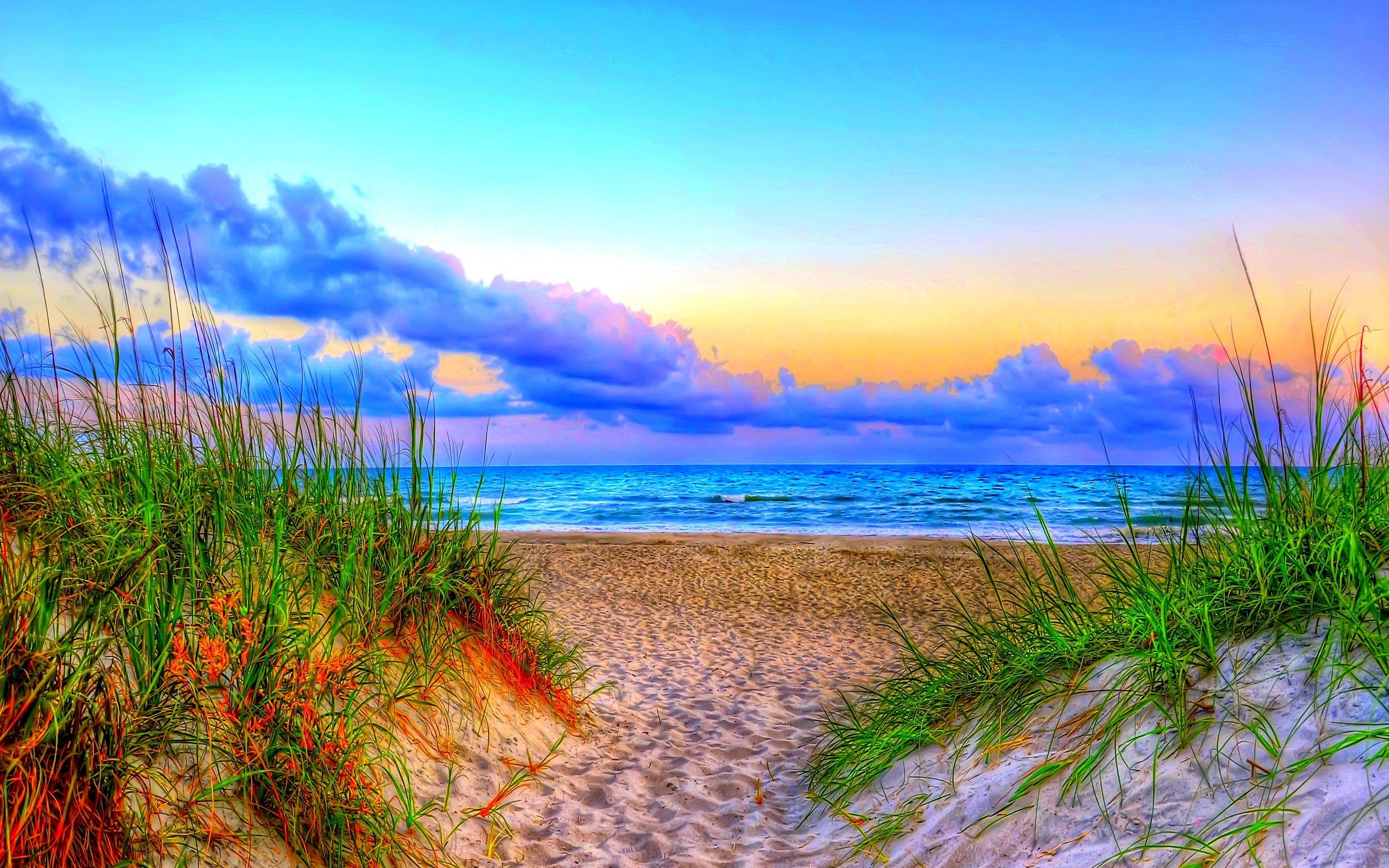 Beach: Sand Nature Blue Summer Beach Clouds Wallpaper For Desktop