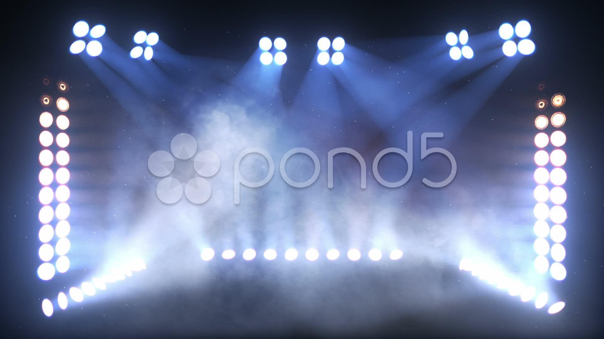 Stage Background With Flashing Lights. Amber Blue. Hi Res