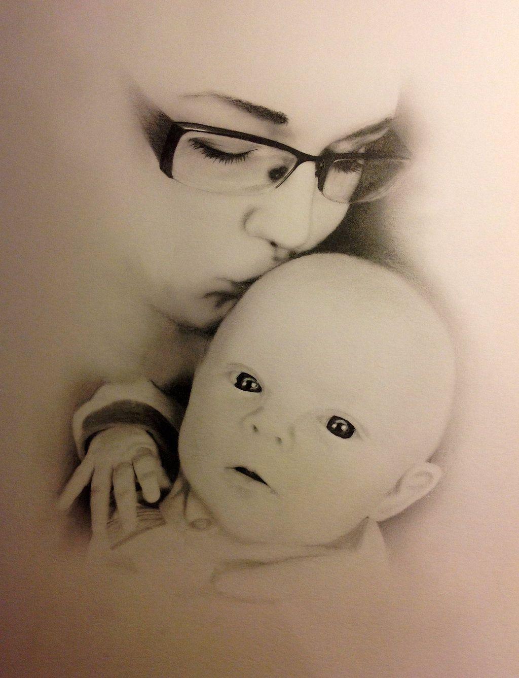 Mother And Son Drawing
