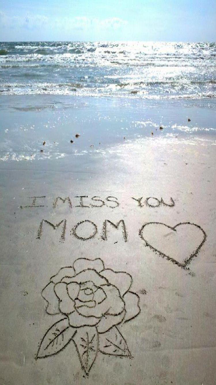 I miss you mom with rose and heart iphone wallpaper